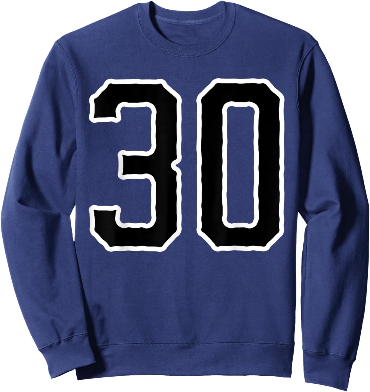 Jersey #30 White Black Sports Team Jersey Number 30 Sweatshirt - Sweatshirt | Navy