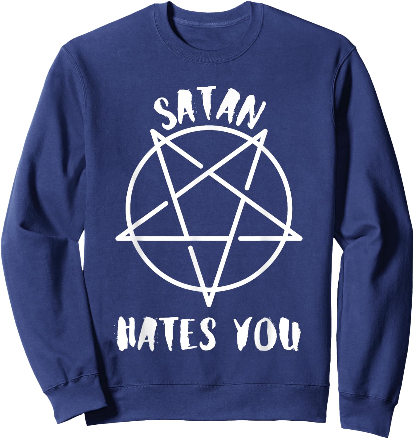 Satan Hates You Five Pointed Star Sweatshirt - Sweatshirt | Navy