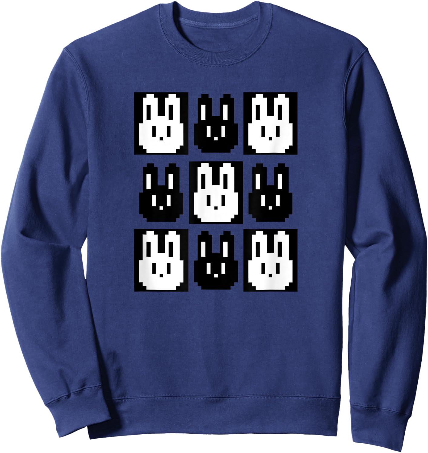 Pixel rabbit retro gaming fun Sweatshirt - Sweatshirt | Navy