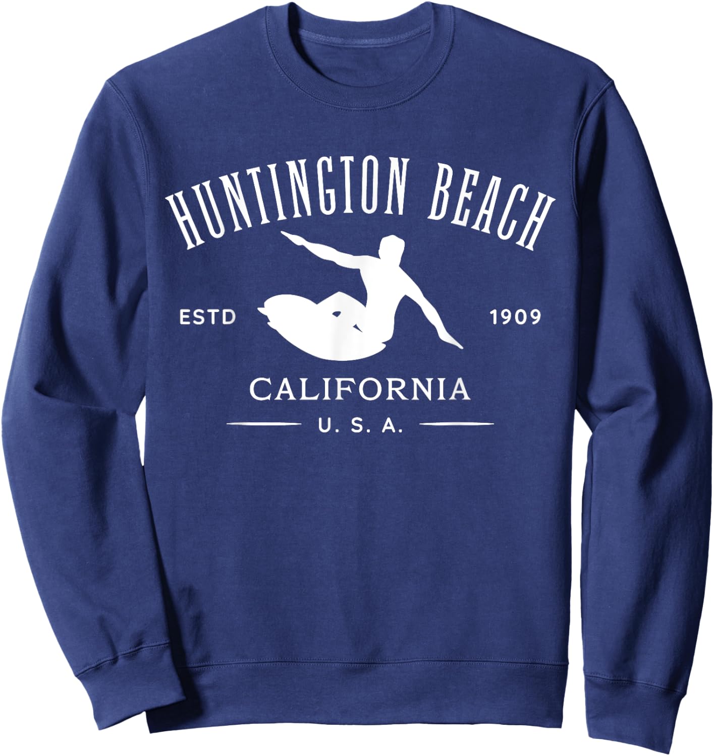 Huntington Beach California Surf Design Men Women Girls Kids Sweatshirt - Sweatshirt | Navy