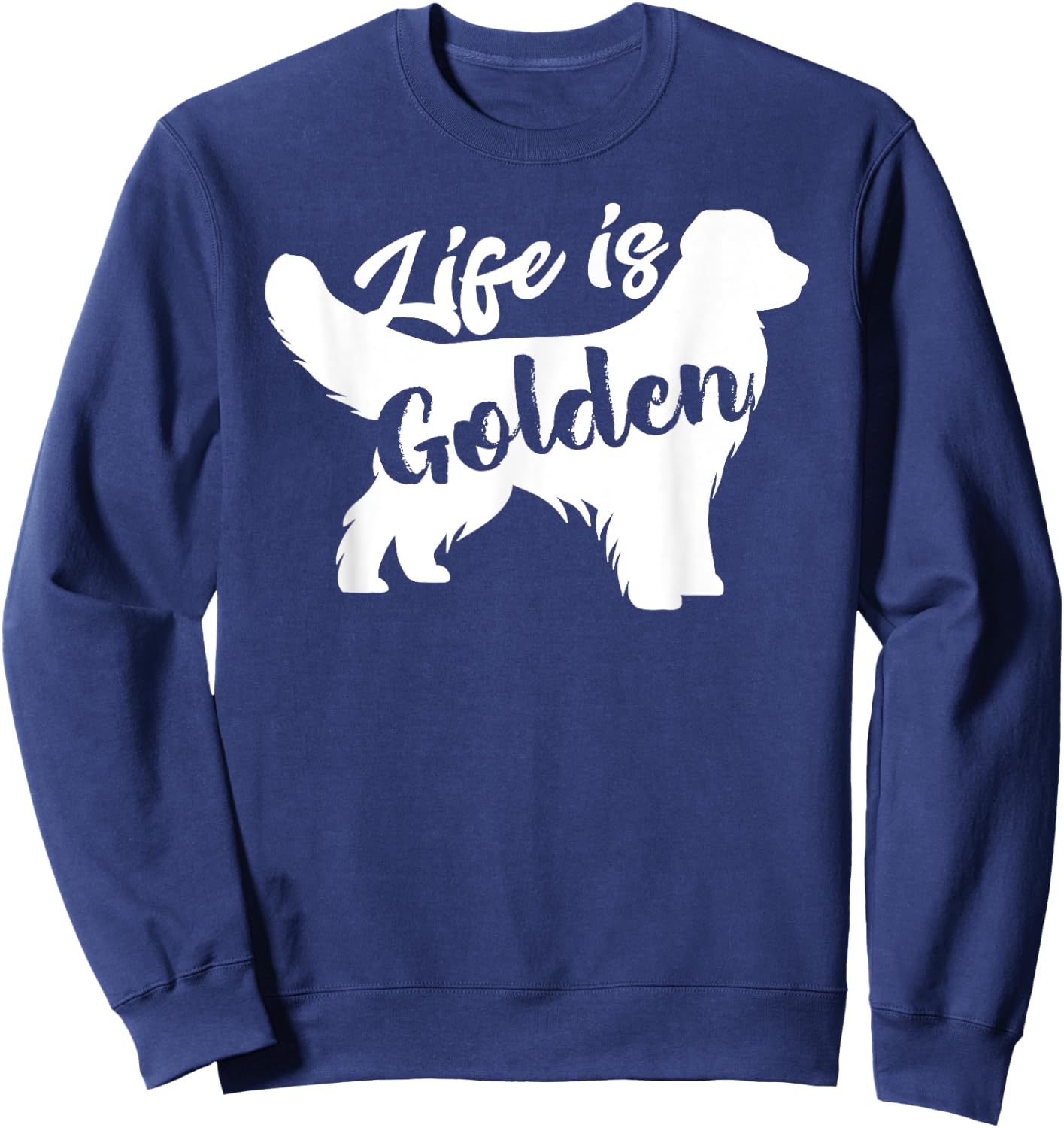 Golden Retriever Hund Life is golden retro vintage Sweatshirt - Sweatshirt | Navy