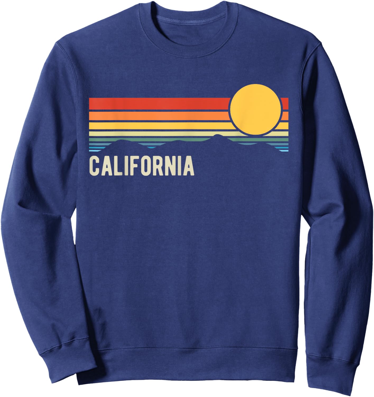 California USA Retro Sunset Style Design Sweatshirt - Sweatshirt | Navy