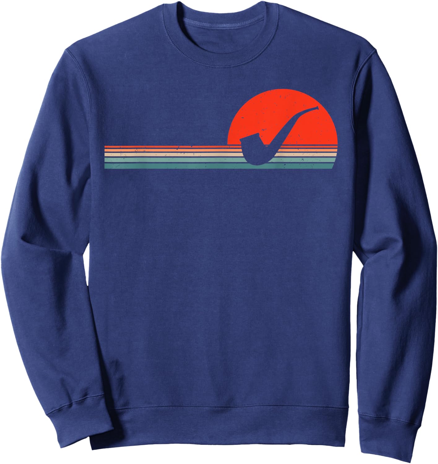 Pipe Smoking Retro Tobacco Vintage Smoker Sweatshirt - Sweatshirt | Navy