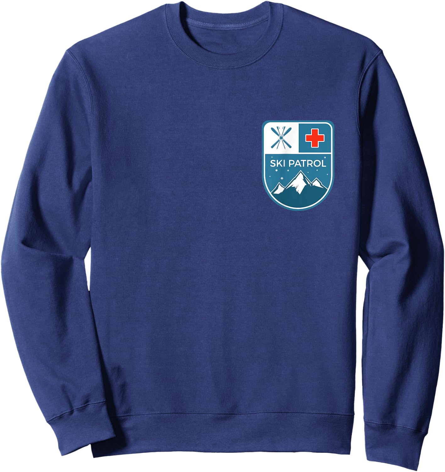 Ski Patrol Logo Pocket Official Skiier Snowboarder Funny Sweatshirt - Sweatshirt | Navy