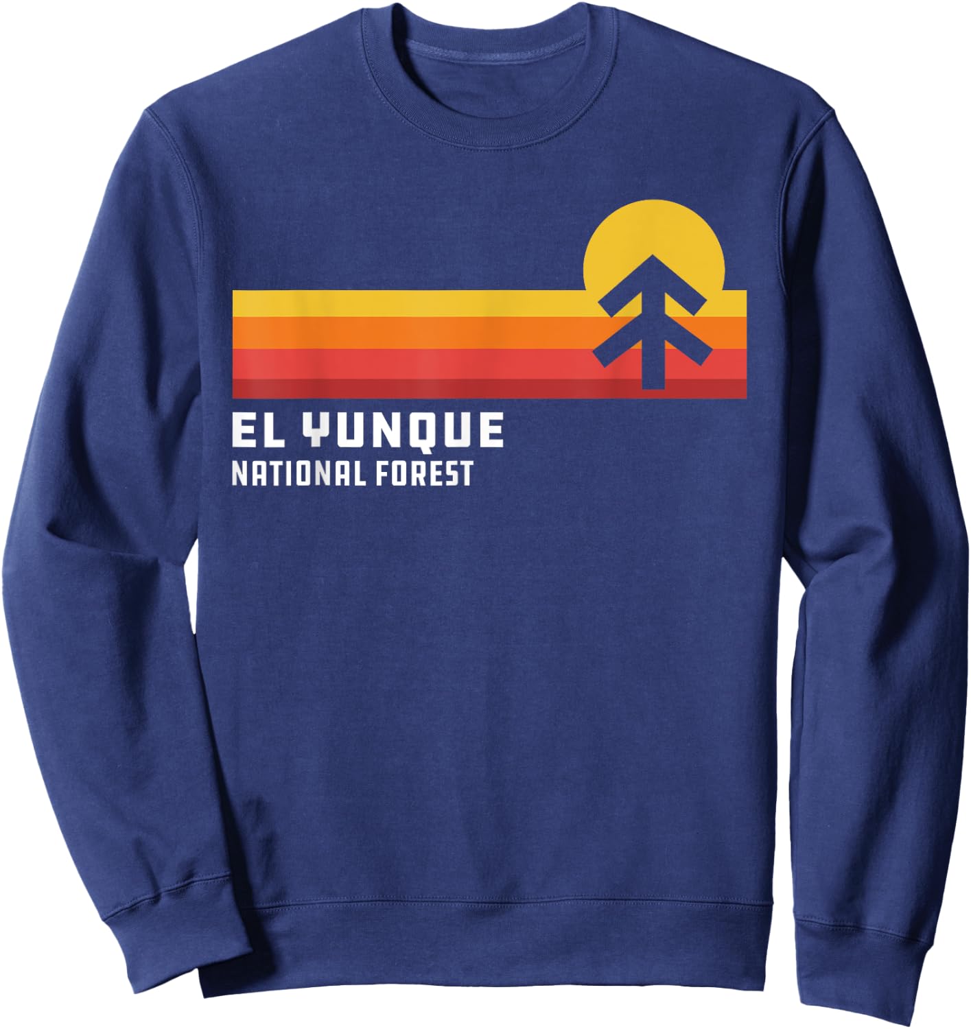 El Yunque National Forest Puerto Rico Retro Style Stripes Sweatshirt - Sweatshirt | Navy