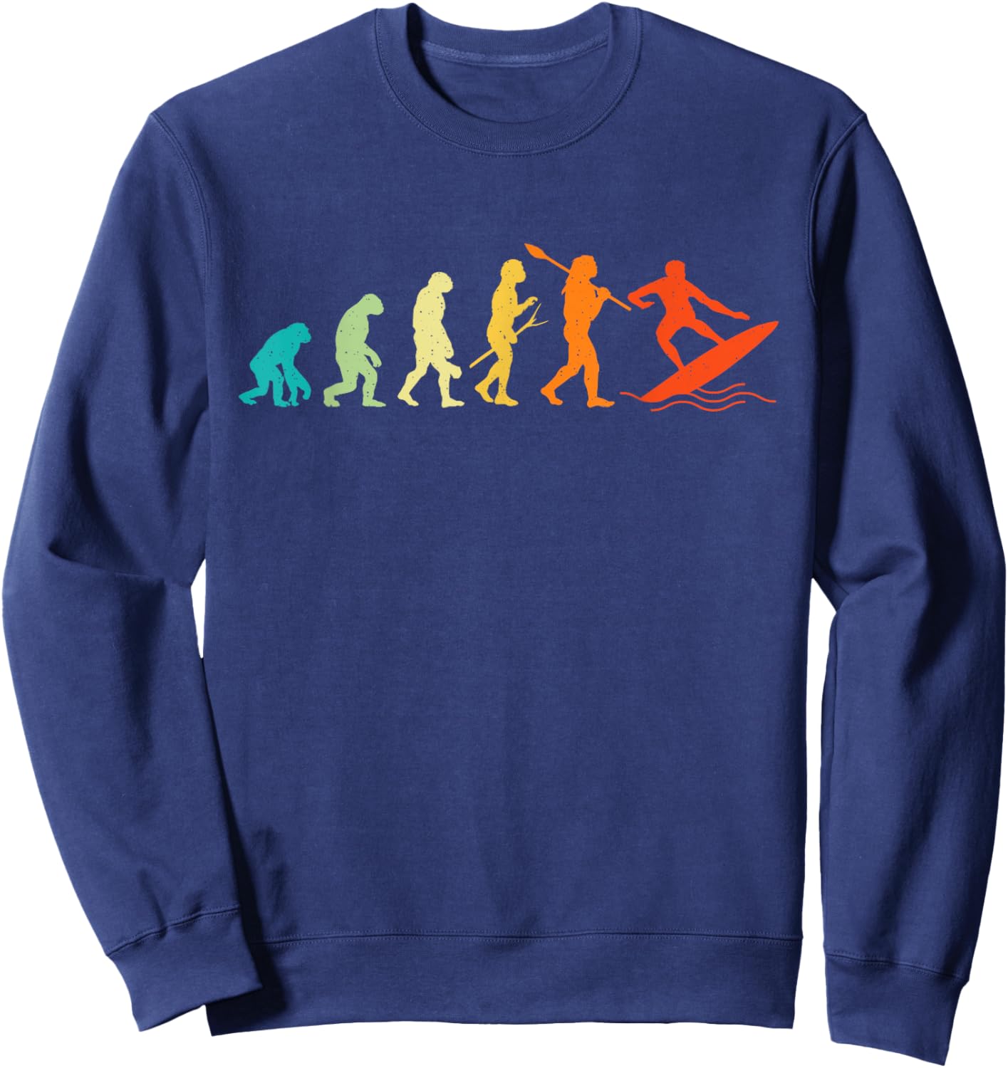 Evolution Of Surfers - Surfboard Surfboarder Surfing Sweatshirt - Sweatshirt | Navy