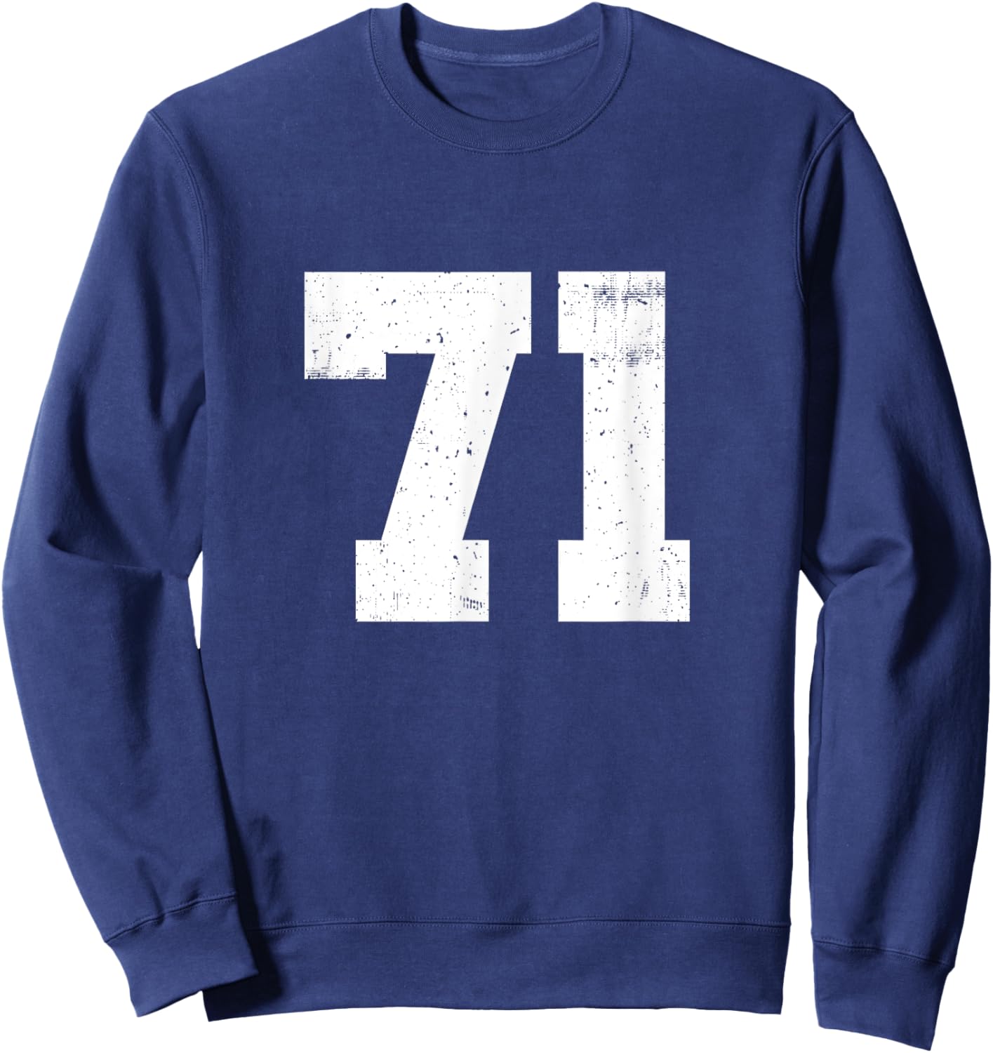 Retro Football Team Number 71 American Rugby Team Numbered Sweatshirt - Sweatshirt | Navy