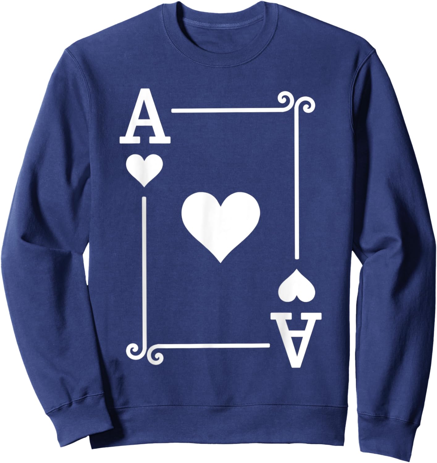 Playing Cards Costume - Ace Hearts Card - Ace Card Sweatshirt - Sweatshirt | Navy