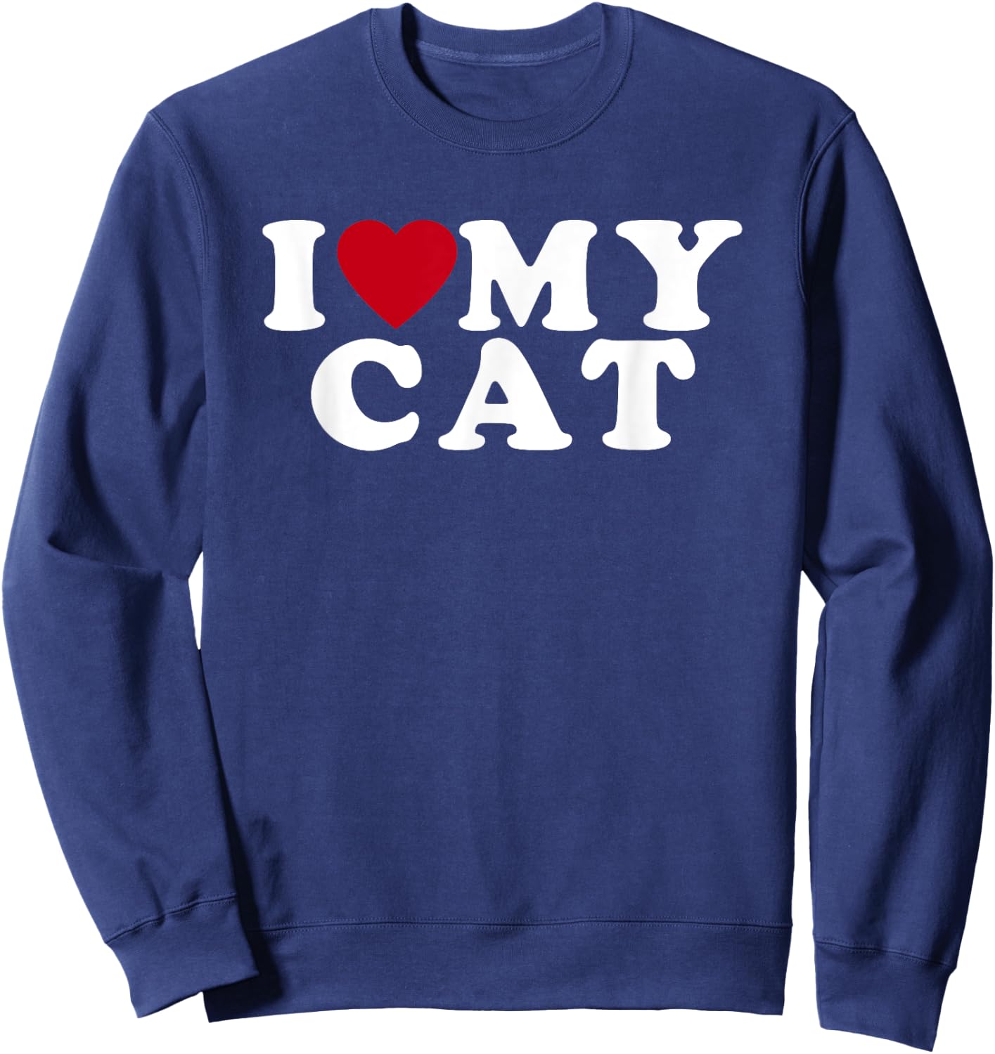 I Love My Cat I Heart My Cat Women Sweatshirt - Sweatshirt | Navy