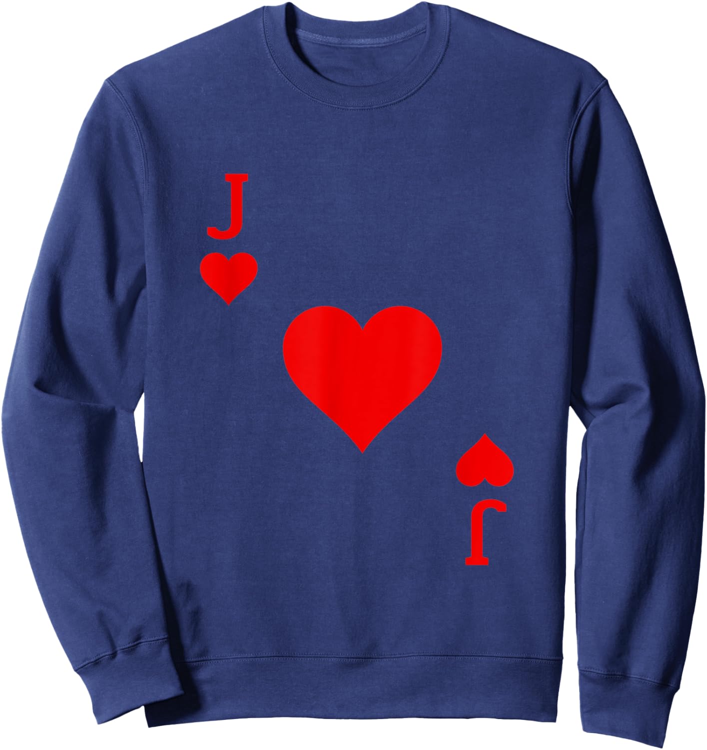 Jack of Hearts Deck of Cards Carnival Halloween Costume Sweatshirt - Sweatshirt | Navy