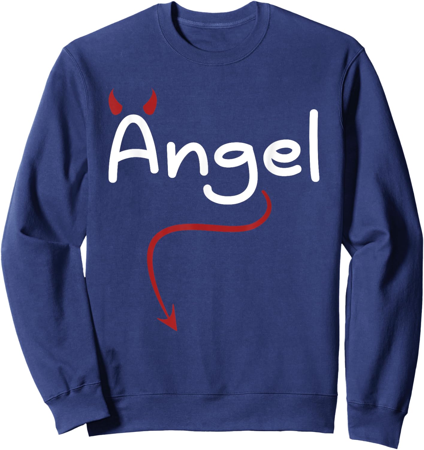 Carnival Costume Devil Angel Couple Love Funny Angel Sweatshirt - Sweatshirt | Navy