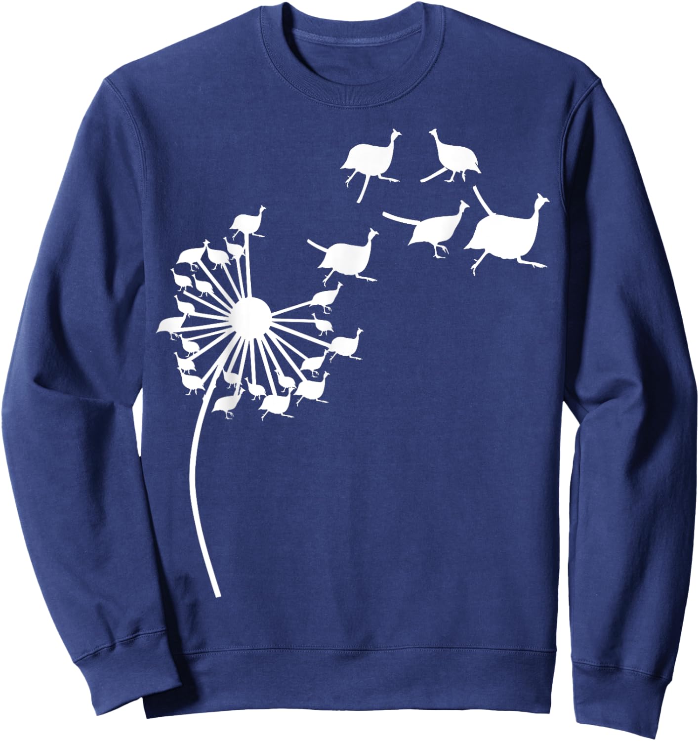 Dandelion Guinea fowl Flower, Floral Guinea fowl Tree Sweatshirt - Sweatshirt | Navy