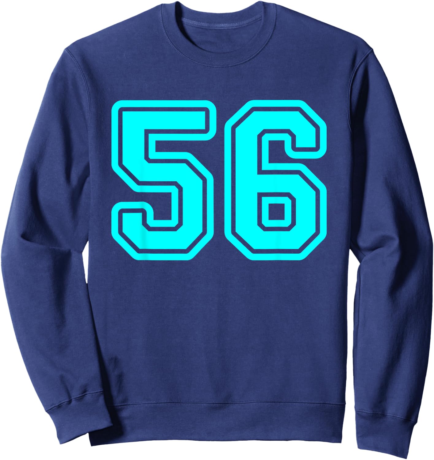Number #56 Cyan Sport Number 56 Sweatshirt - Sweatshirt | Navy