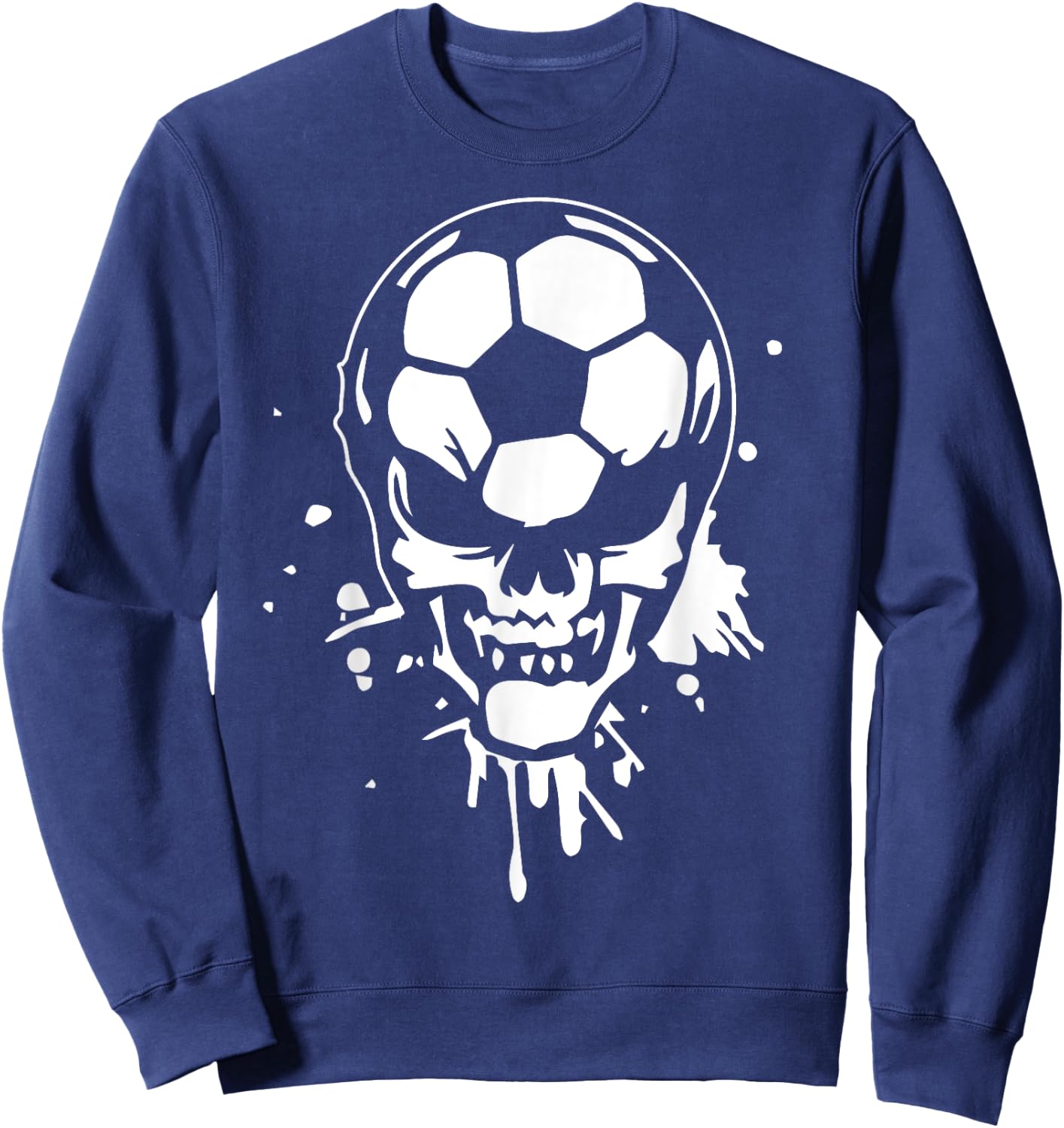 Soccer Skeleton Funny Player Halloween Skull Hallows' Day Sweatshirt - Sweatshirt | Navy