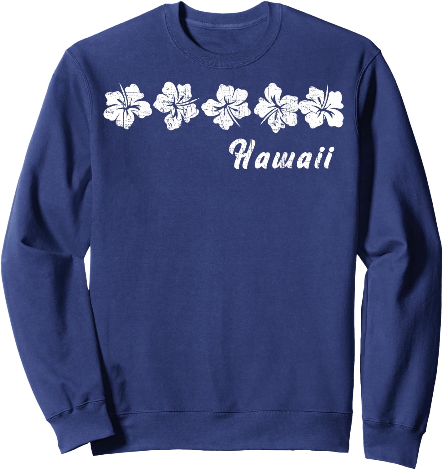 Aloha Hawaii Hawaiian Vacation Hibiscus Flower Surfing Sweatshirt - Sweatshirt | Navy
