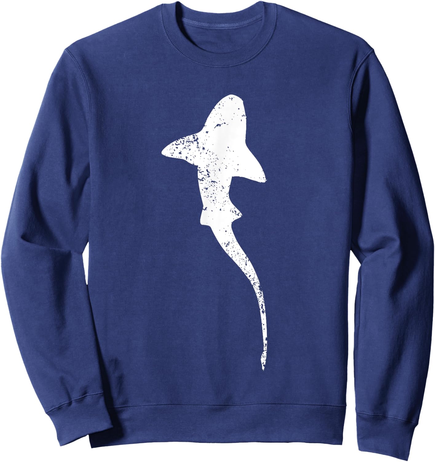 Grunge Whale Shark Print - Vintage Whale Shark Sweatshirt - Sweatshirt | Navy