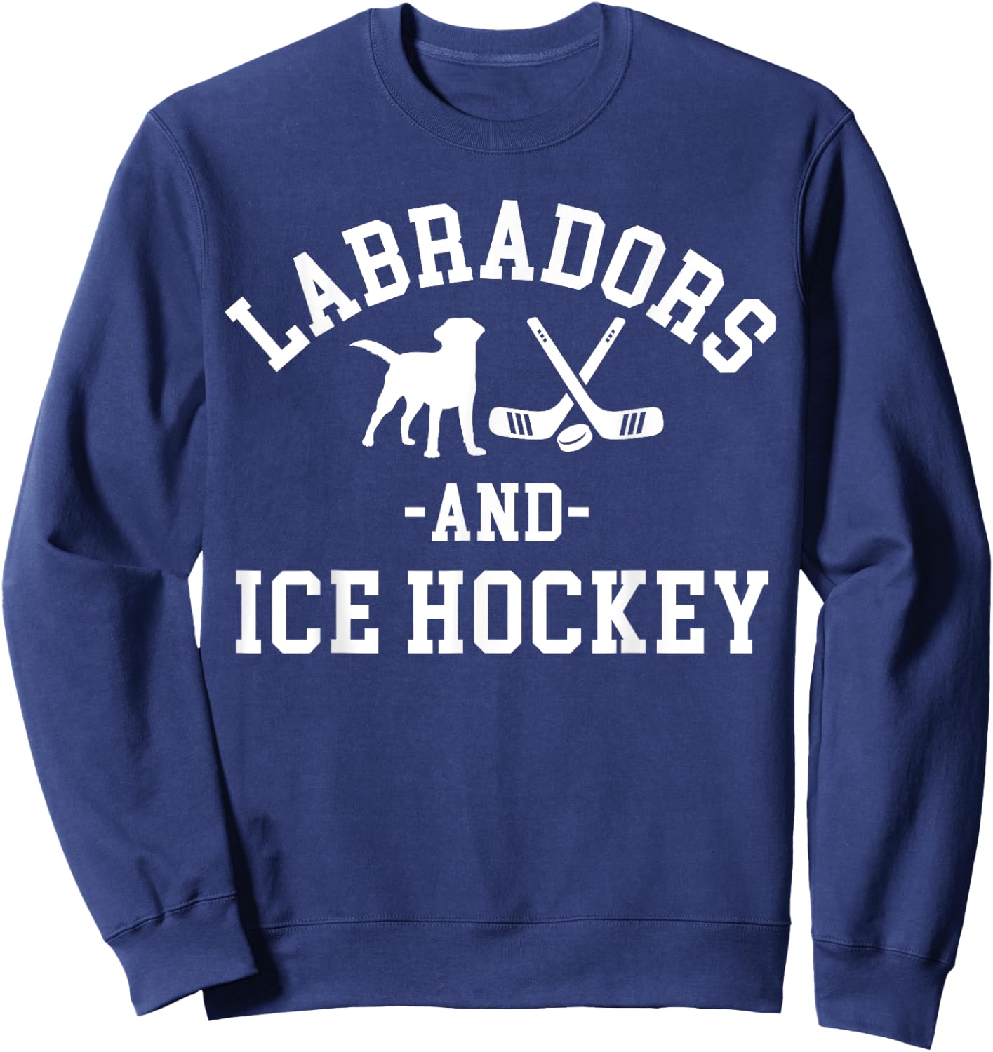 Black Yellow Chocolate Labs Ice Hockey Labrador Lab Mom Dad Sweatshirt - Sweatshirt | Navy