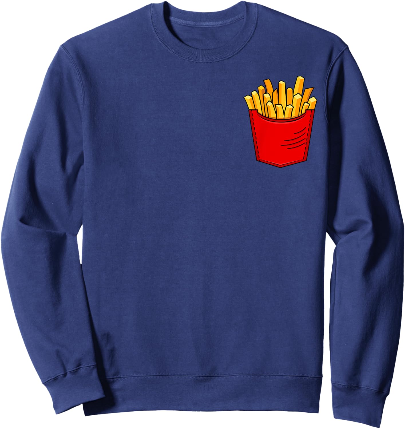 Funny French Fries Designs Women Fast-Food Eaters Sweatshirt - Sweatshirt | Navy
