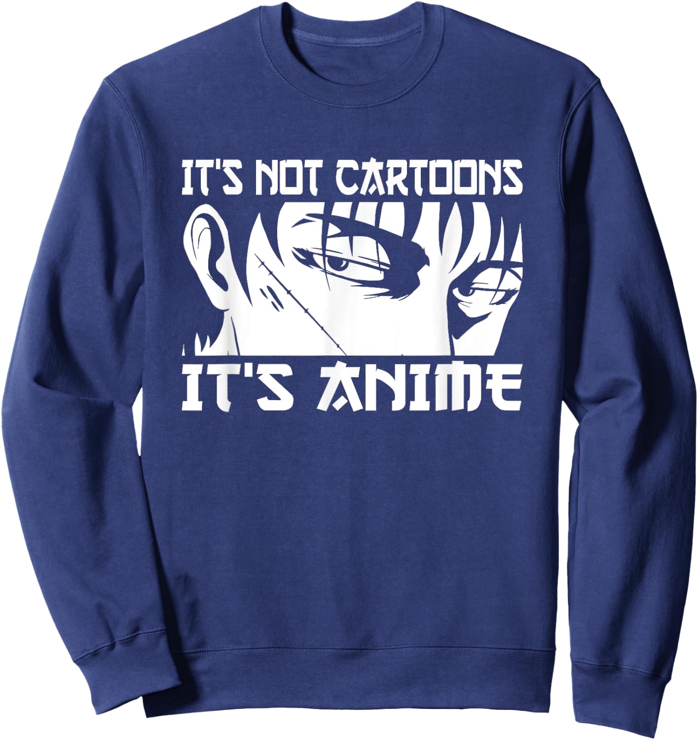 It's not Cartoons It's Anime Men Teen Boy Otaku Anime Sweatshirt - Sweatshirt | Navy