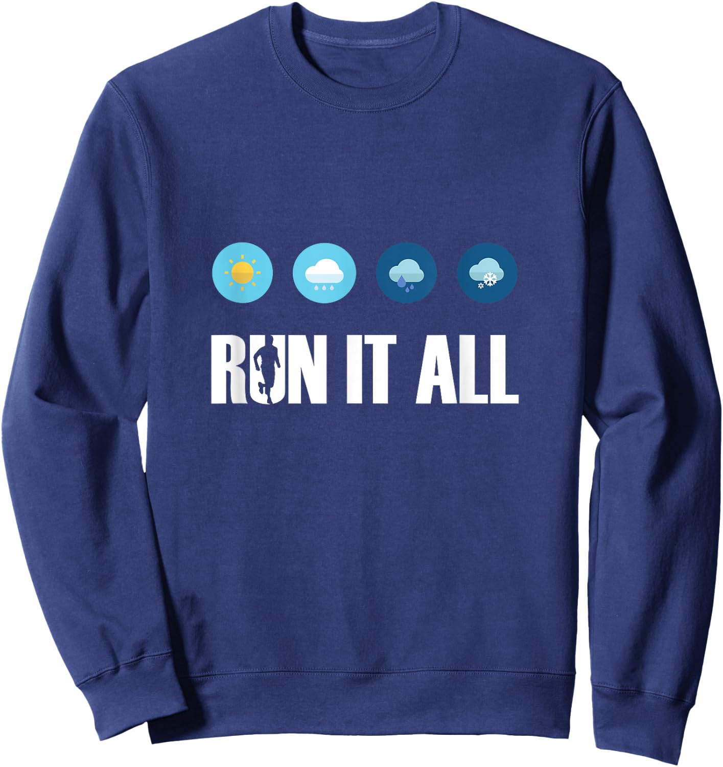 Run It All. All Weather Running Marathon Jogging Running Sweatshirt - Sweatshirt | Navy