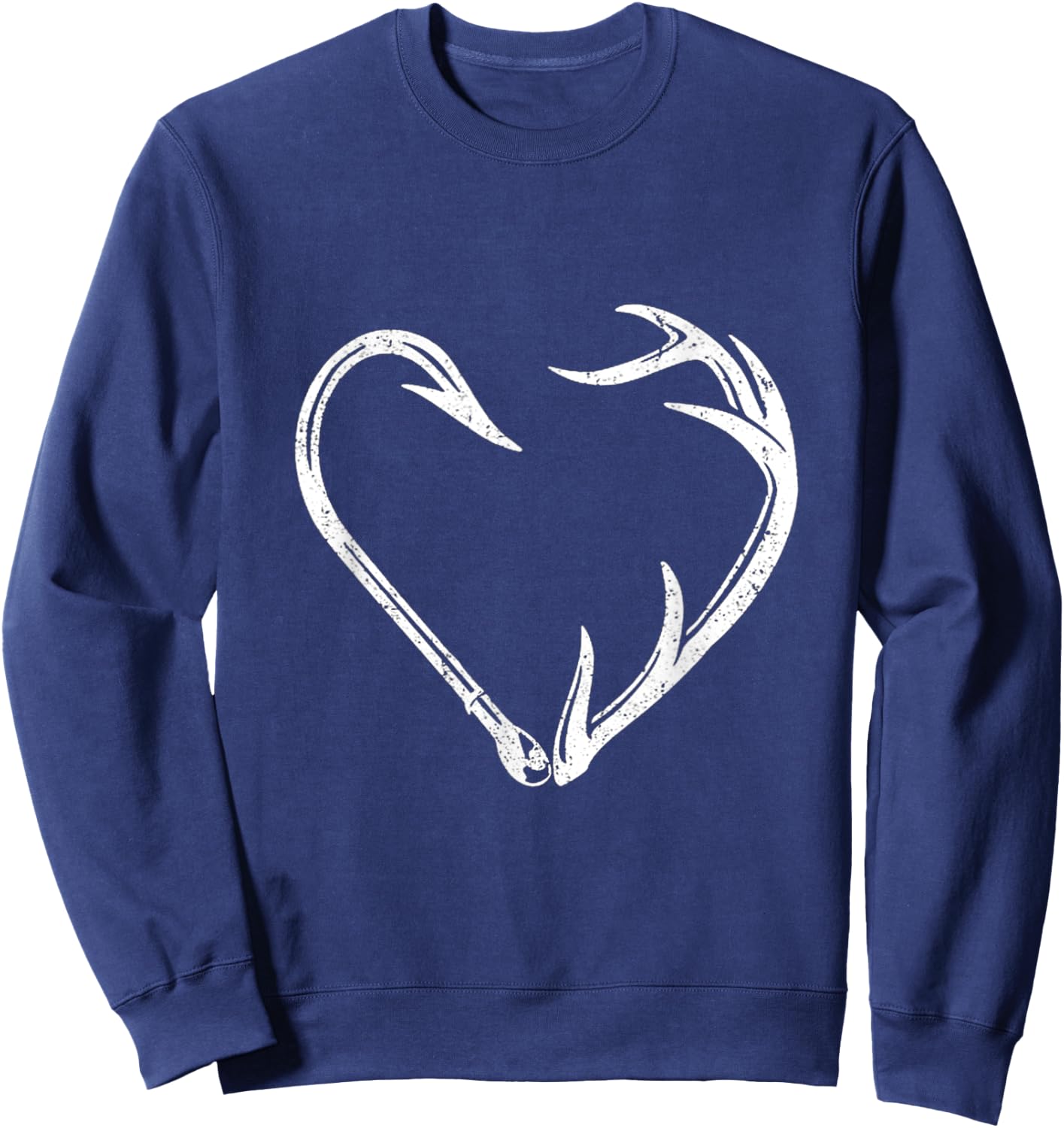 Fishing & Shed Hunter Antler Elk, Deer- hunting Sweatshirt - Sweatshirt | Navy