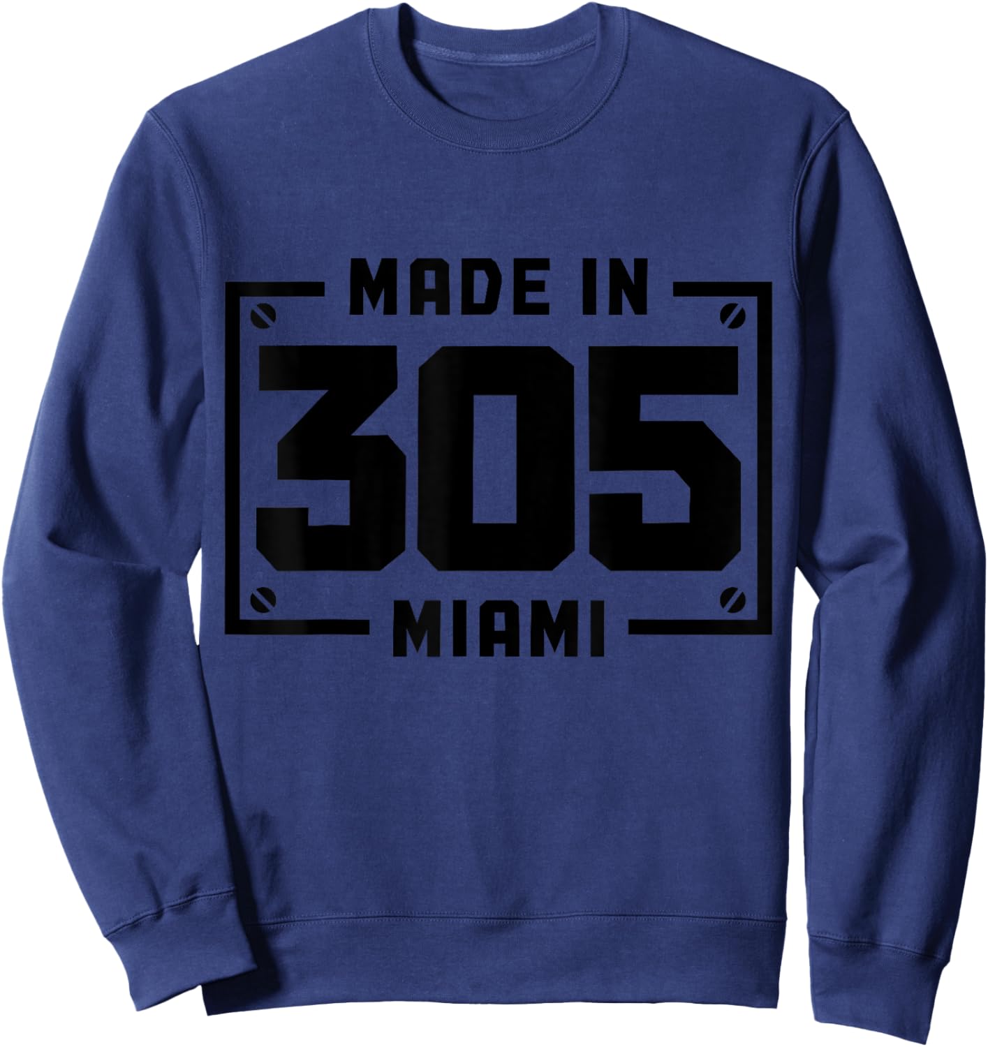 Miami Florida 305 Area Code Vintage FL Pride Sweatshirt - Sweatshirt | Navy