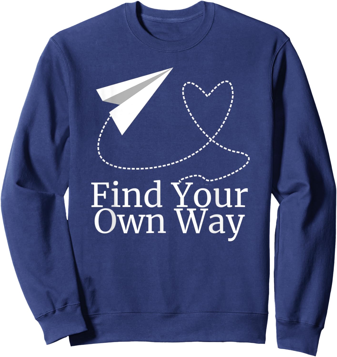 Find Your Own Way Airplane Heart Path Sweatshirt - Sweatshirt | Navy