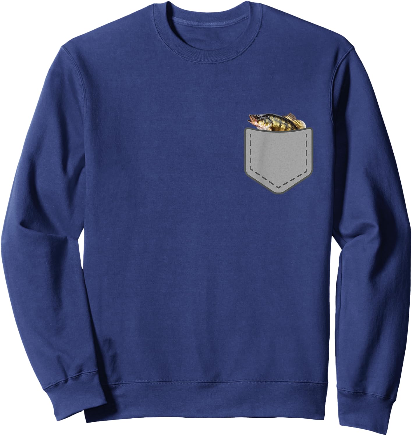 Funny Bass Fish In Your Pocket Fishing Sweatshirt - Sweatshirt | Navy