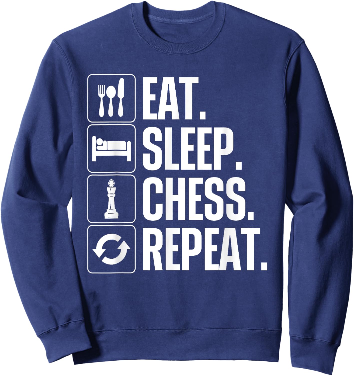 Cute Chess Player Art Boys Kids Chess Lover Novelty Sweatshirt - Sweatshirt | Navy