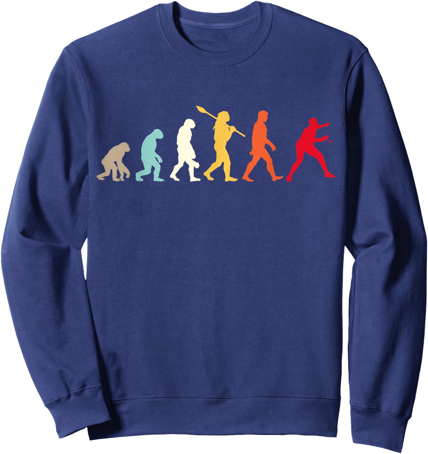 Retro Vintage Ping Pong Evolution Funny Table Tennis Player Sweatshirt - Sweatshirt | Navy