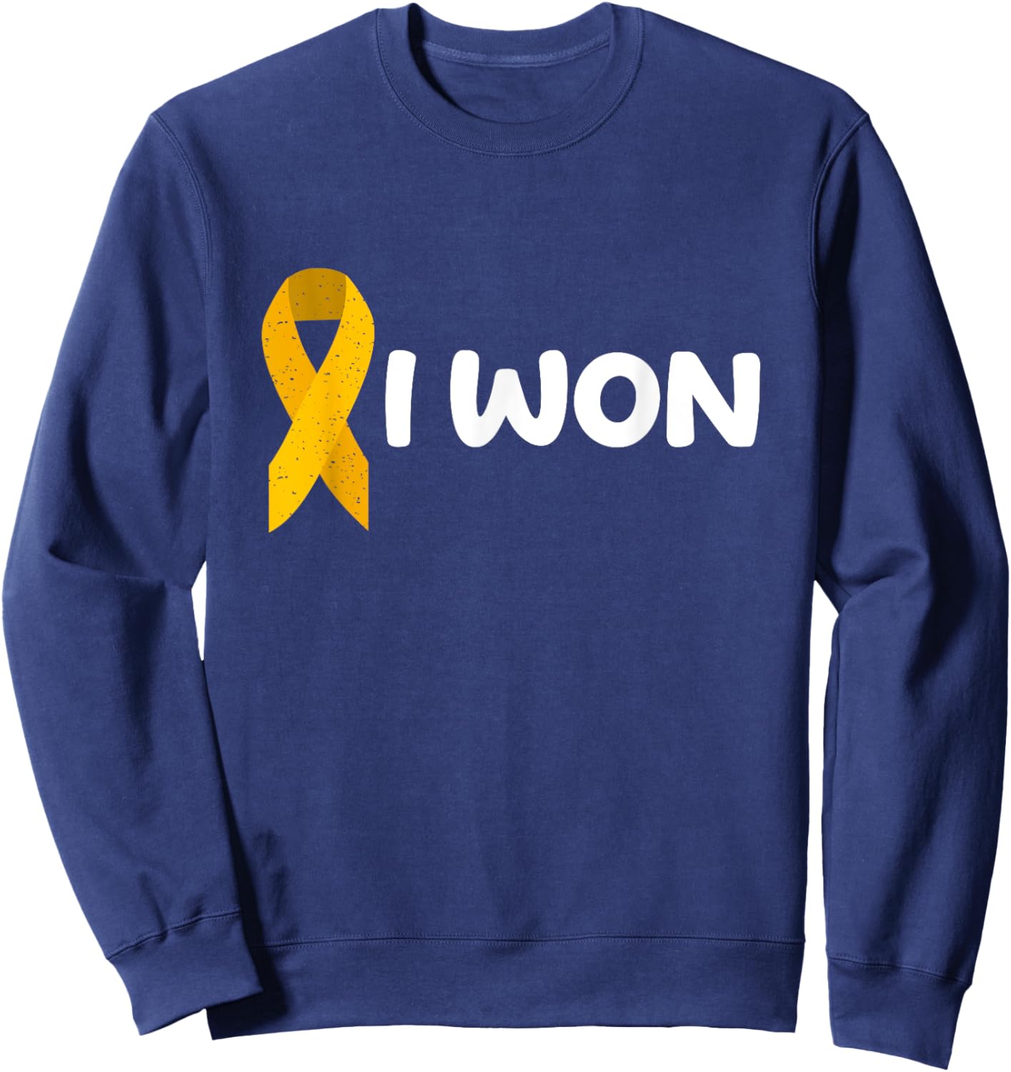 I Won! Appendix Cancer survivor. Amber ribbon Sweatshirt - Sweatshirt | Navy