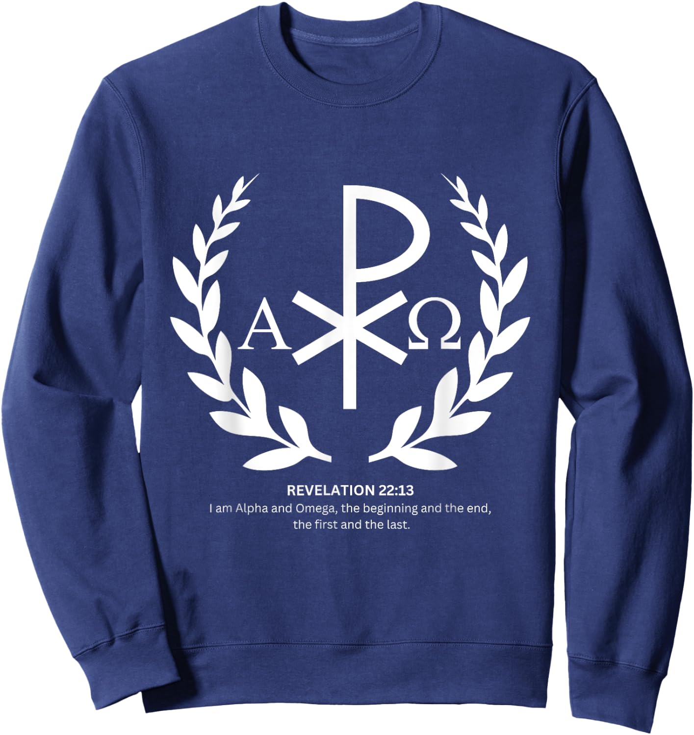 Alpha and omega -REVELATION 22:13 Sweatshirt - Sweatshirt | Navy