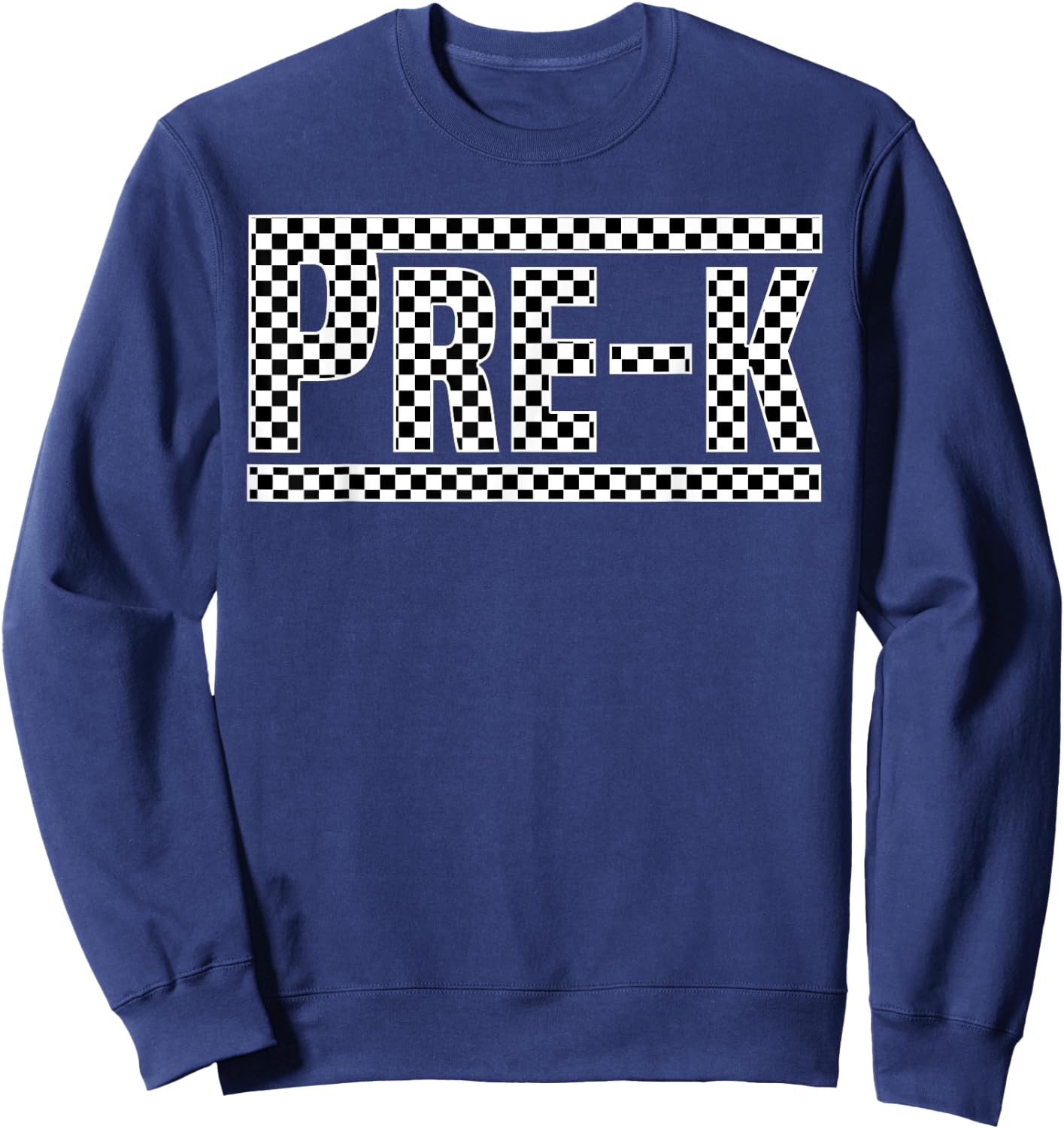 Checkered Pre-k Back to School Boy Girls Kids Teacher Sweatshirt - Sweatshirt | Navy