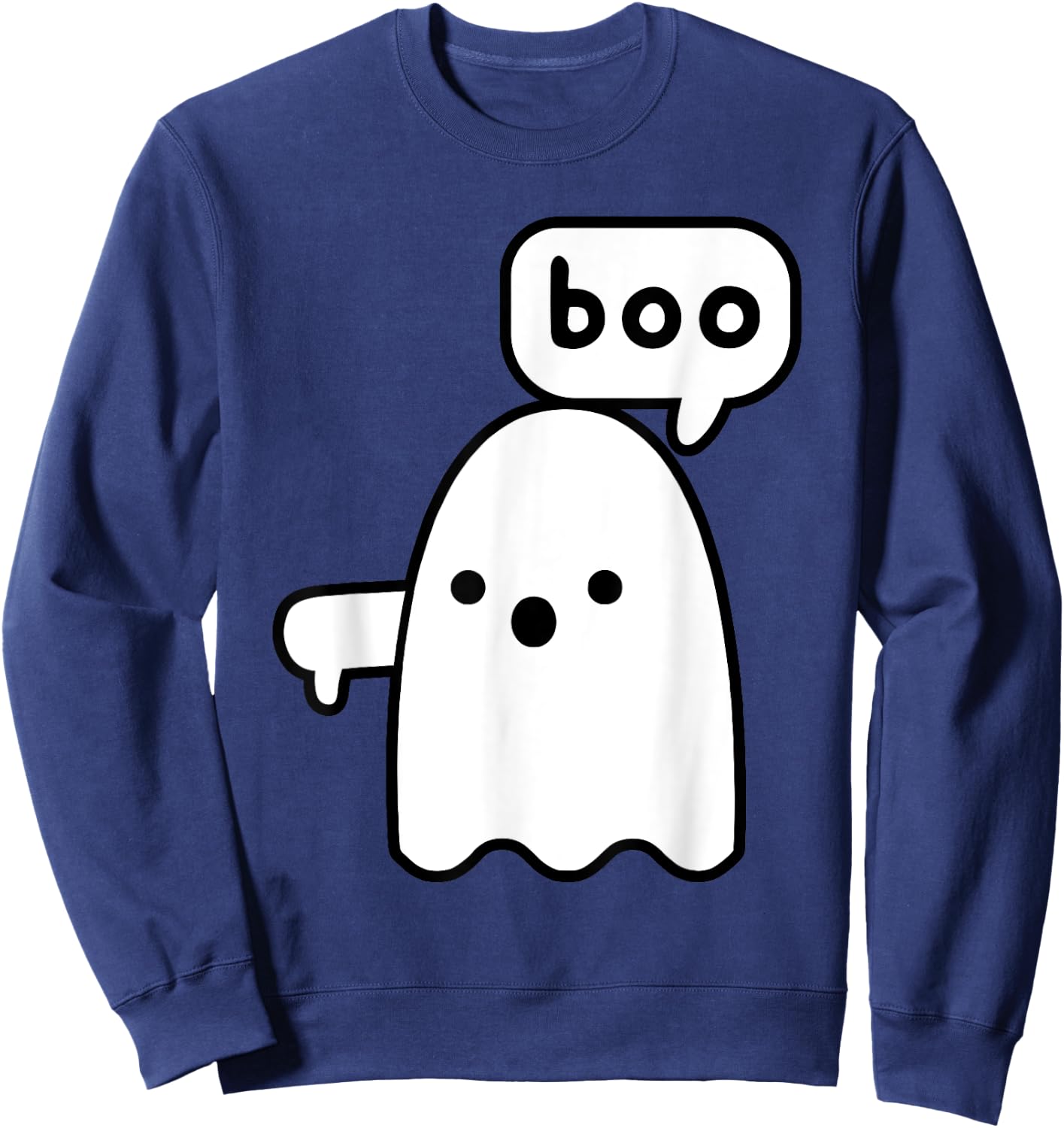 Thumbs Down Ghost Screaming Boo Disapproval Ghost halloween Sweatshirt - Sweatshirt | Navy