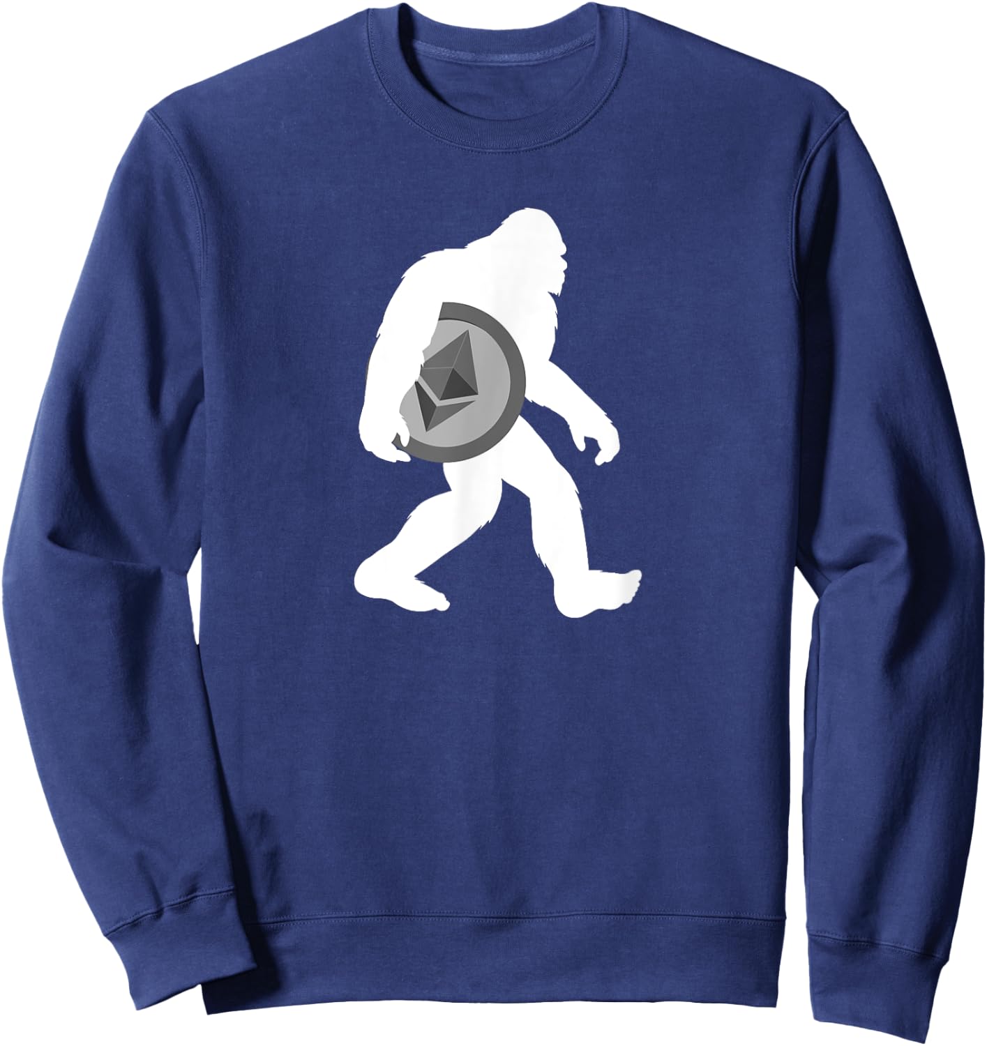 Ethereum Bigfoot holding Ethereum Sweatshirt - Sweatshirt | Navy