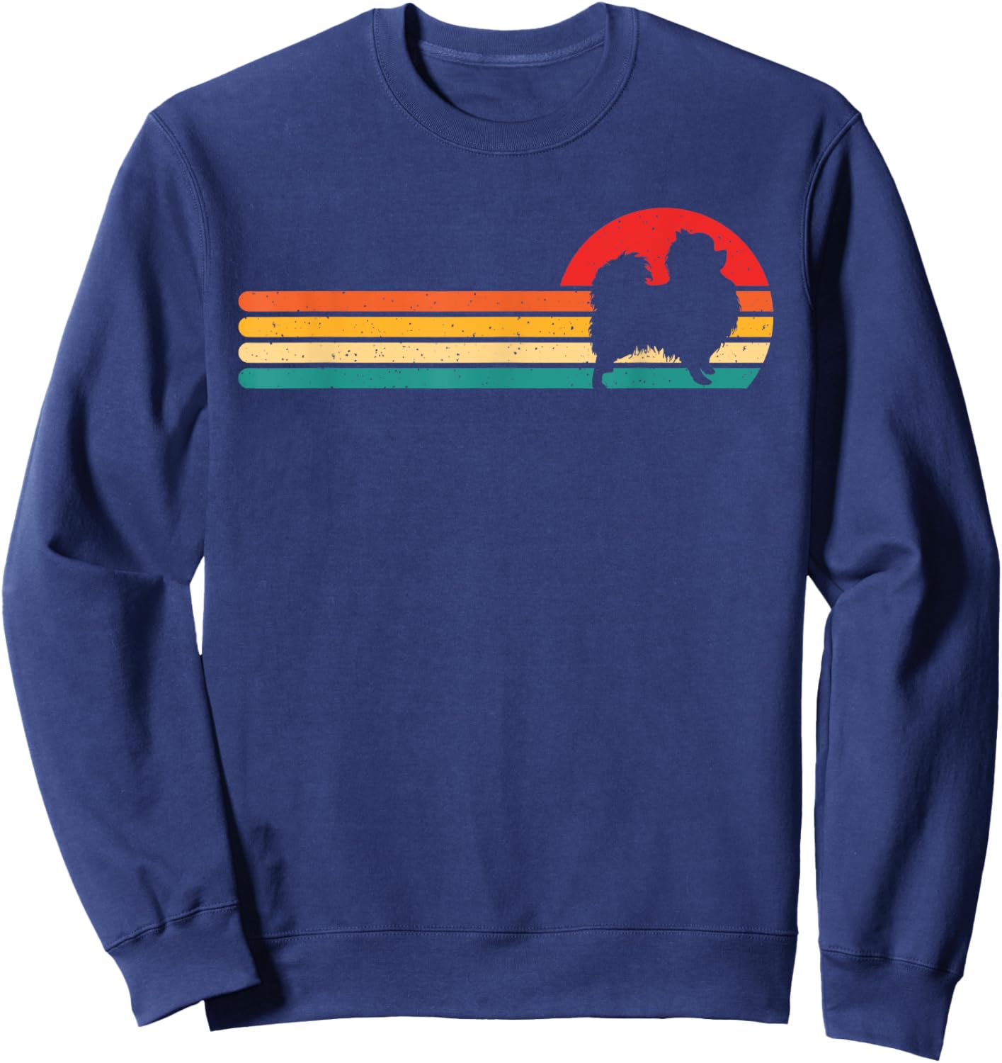 Retro Pomeranian - Pet Lover Dog Owner Animal Lover Women Kids Sweatshirt - Sweatshirt | Navy