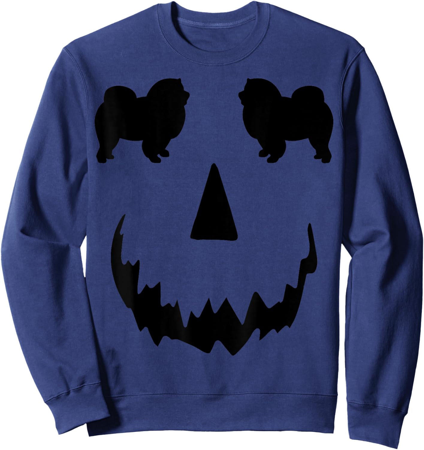 pumpkin Chow Chow dog halloween Men Women Kids Sweatshirt - Sweatshirt | Navy