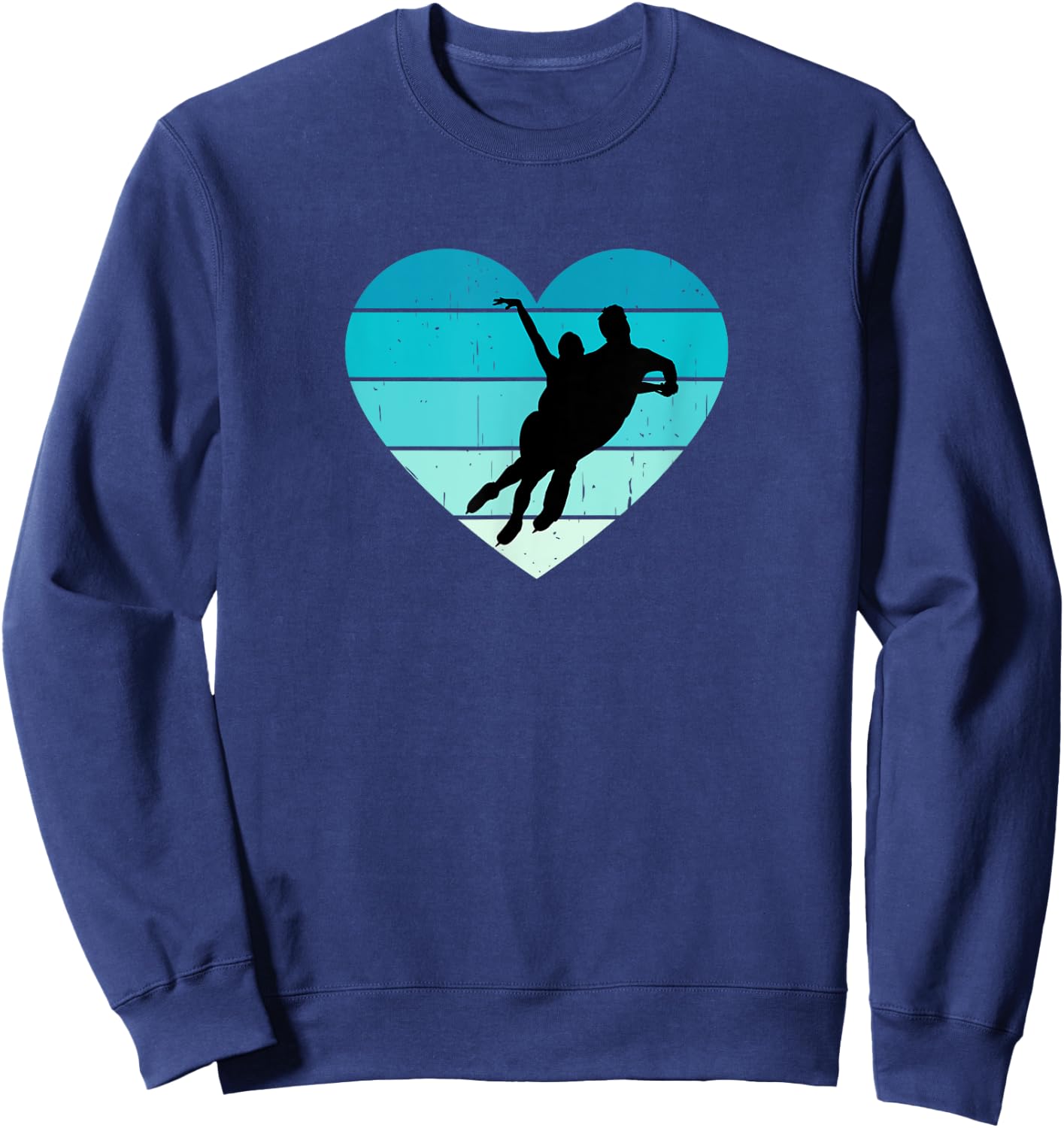 I Love Ice Dancing Winter Sports Ice Skates Figure Skating Sweatshirt - Sweatshirt | Navy