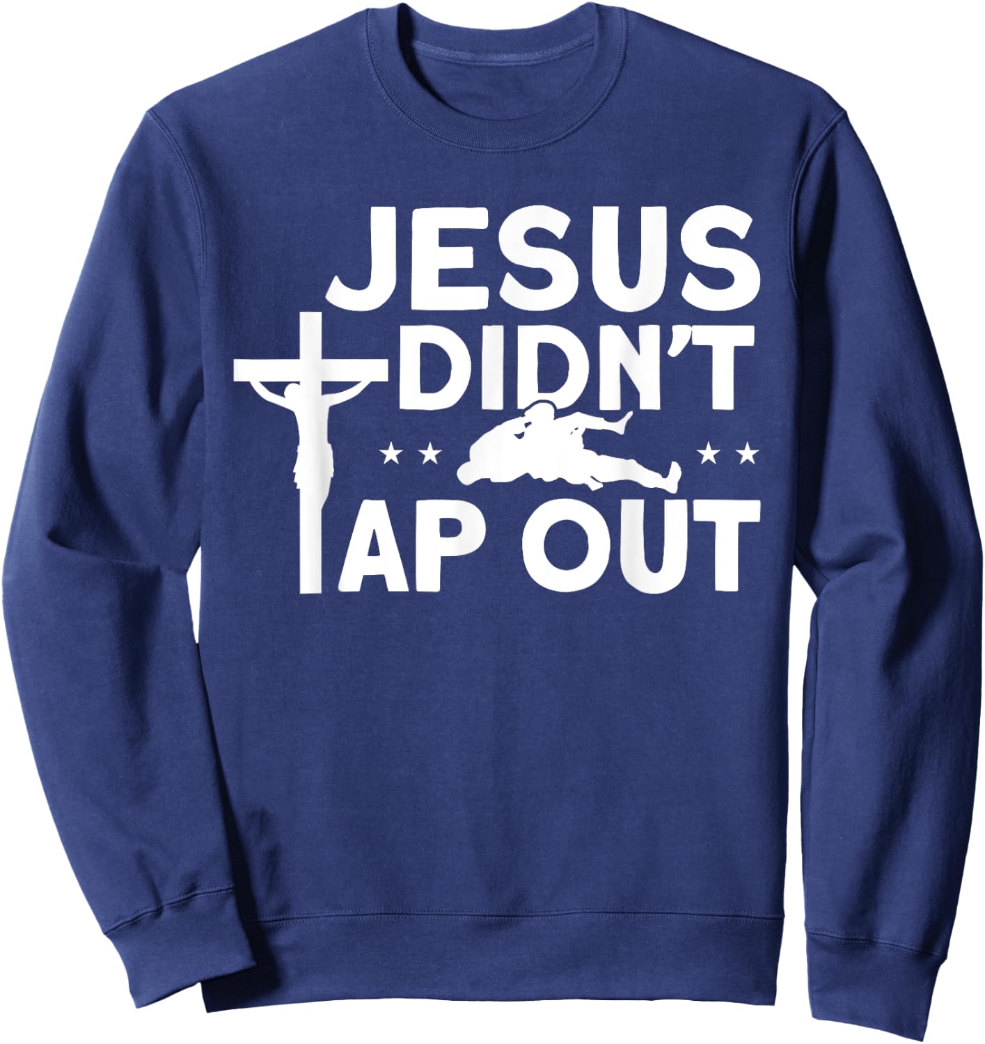 Jiu Jitsu Vintage Jesus Didn't Tap Out Sweatshirt - Sweatshirt | Navy