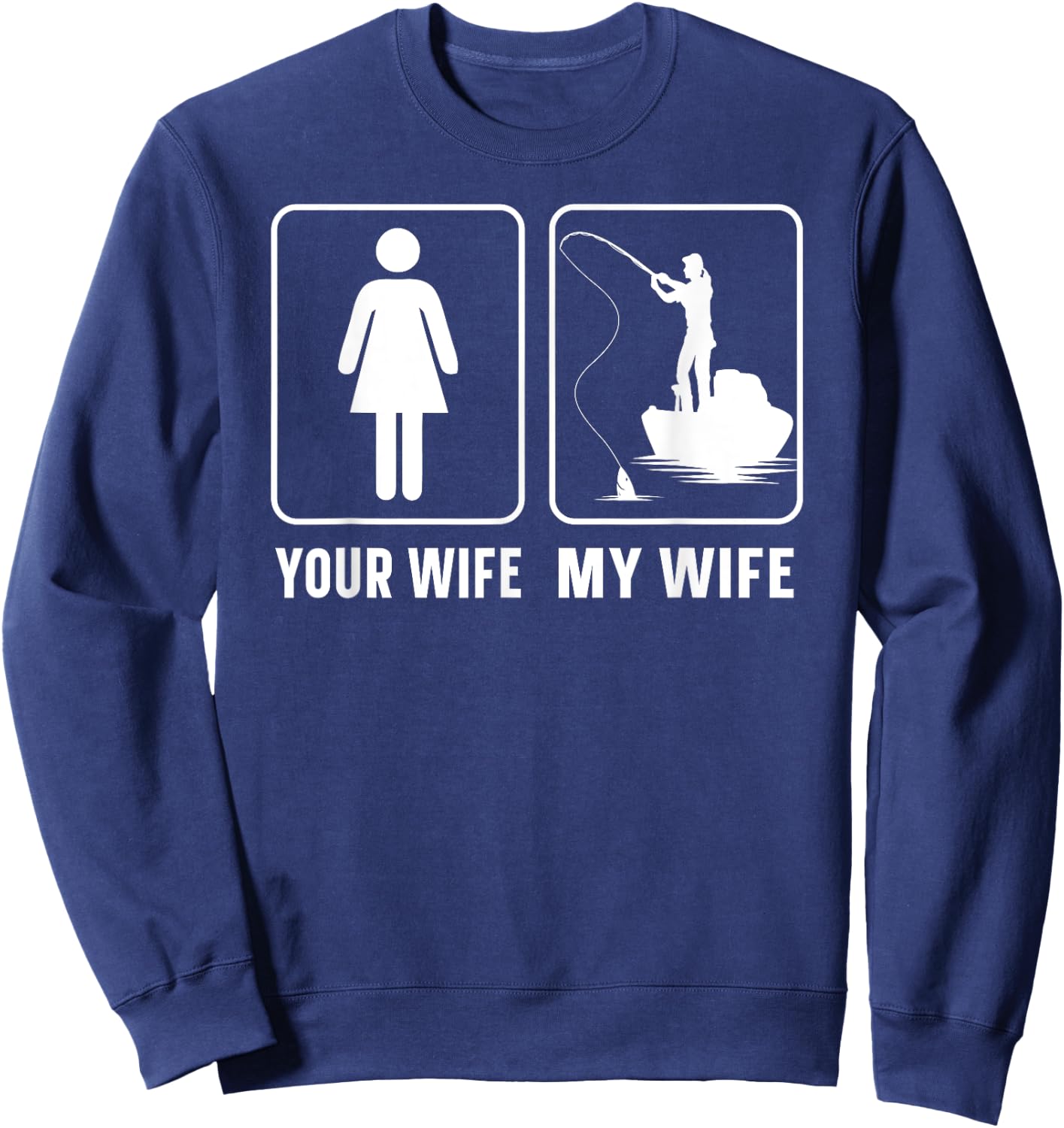 Fishing Fisherman Fisher DA0 Humorous Fishing Women's Black Small Sweatshirt - Sweatshirt | Navy