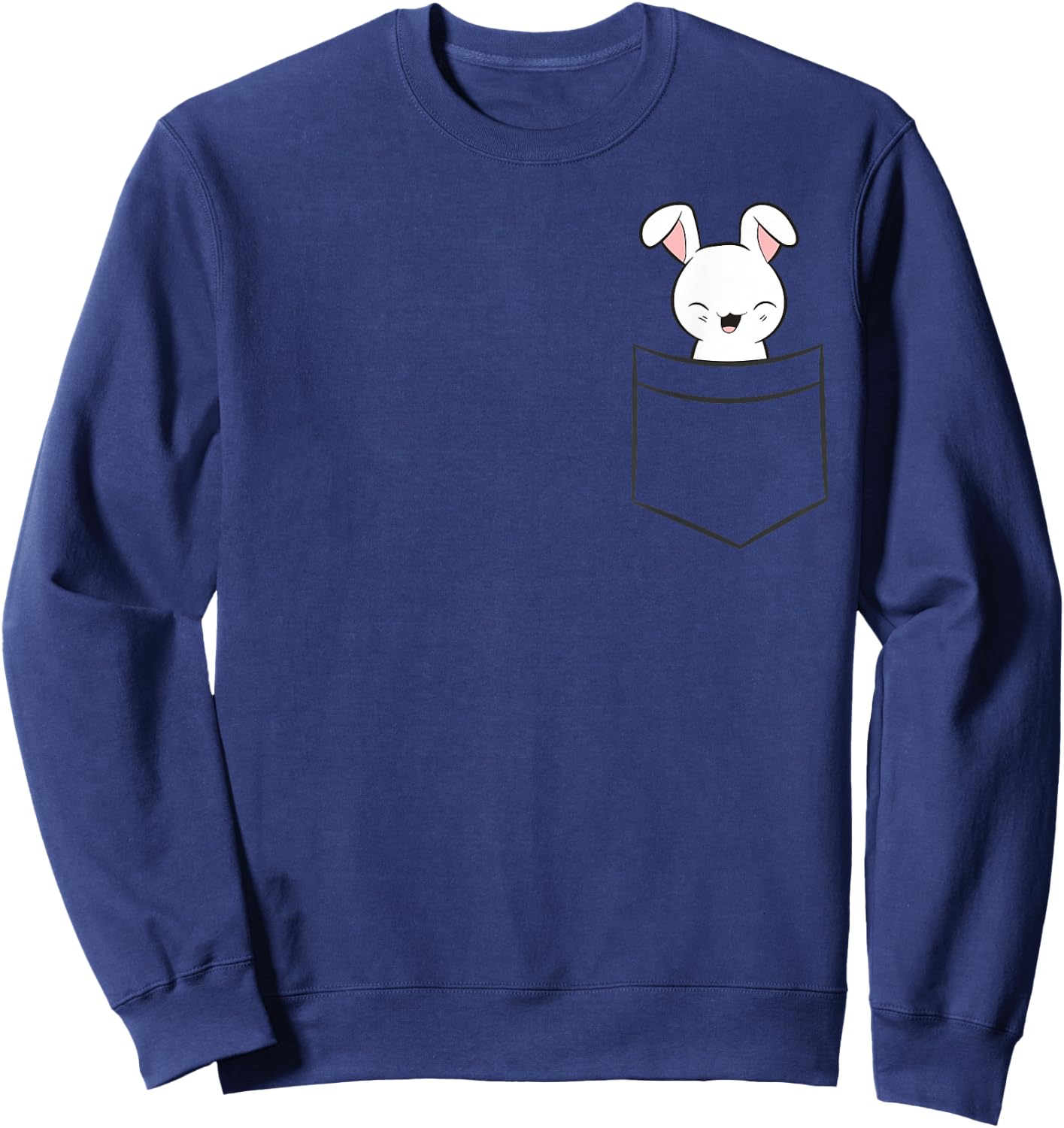 Bunny In The Pocket Cute Pocket Bunny Sweatshirt - Sweatshirt | Navy