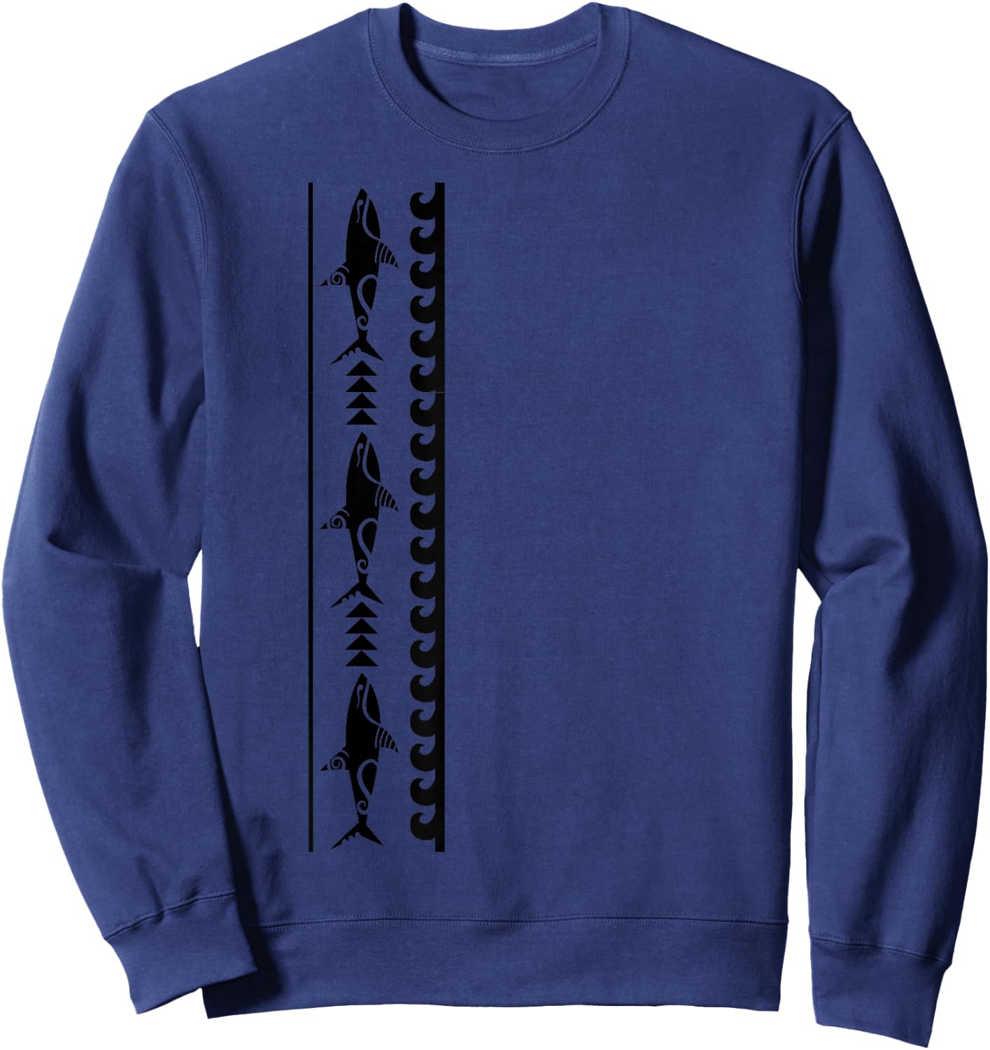 Shark Pattern New Zealand Symbol Haka Culture Maori Tribal Sweatshirt - Sweatshirt | Navy