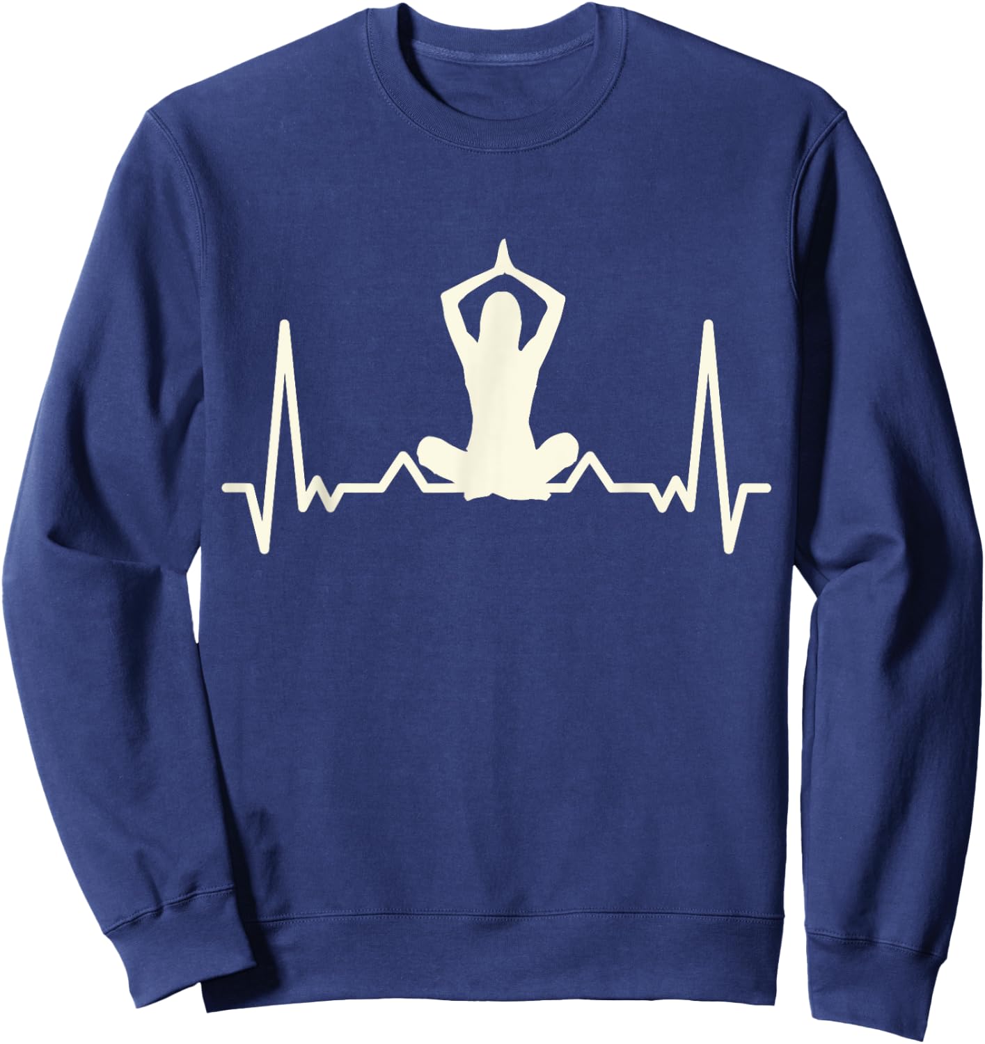 Yogi - I Love Yoga Heartbeat - Yoga Sweatshirt - Sweatshirt | Navy