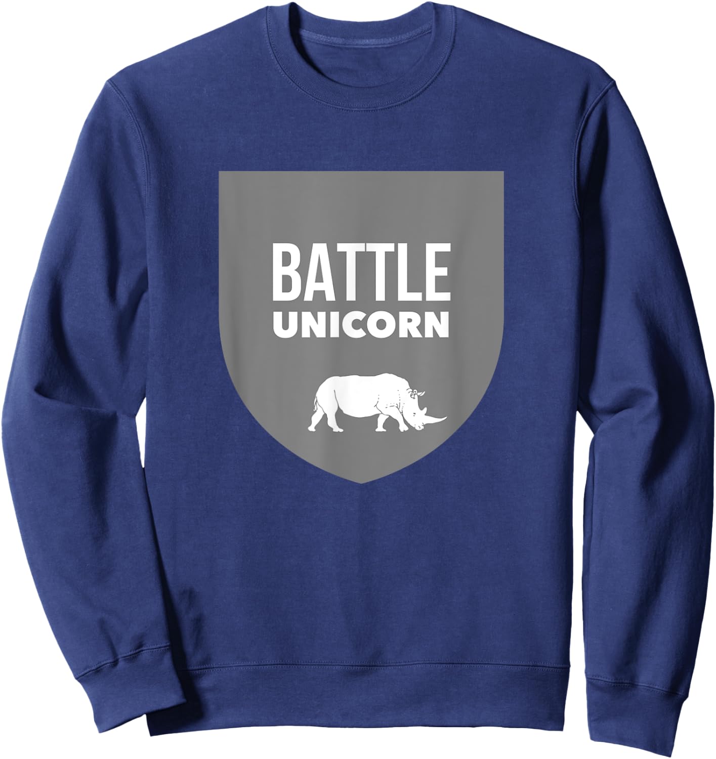 Battle Unicorn Funny Rhinoceros Rhino Sweatshirt - Sweatshirt | Navy