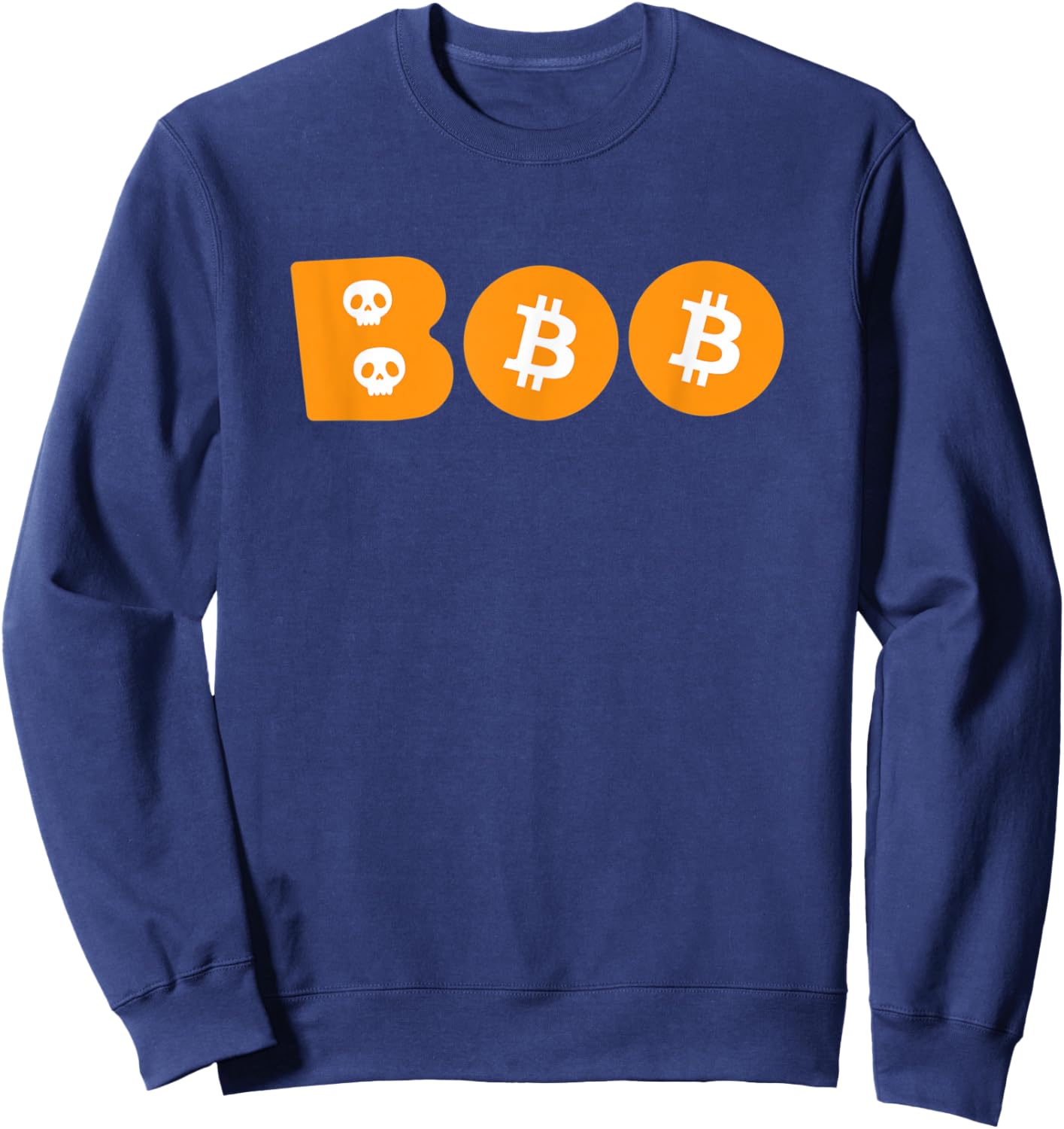 BOO Bitcoin Crypto Halloween Cryptocurrency Spooky BTC Sweatshirt - Sweatshirt | Navy