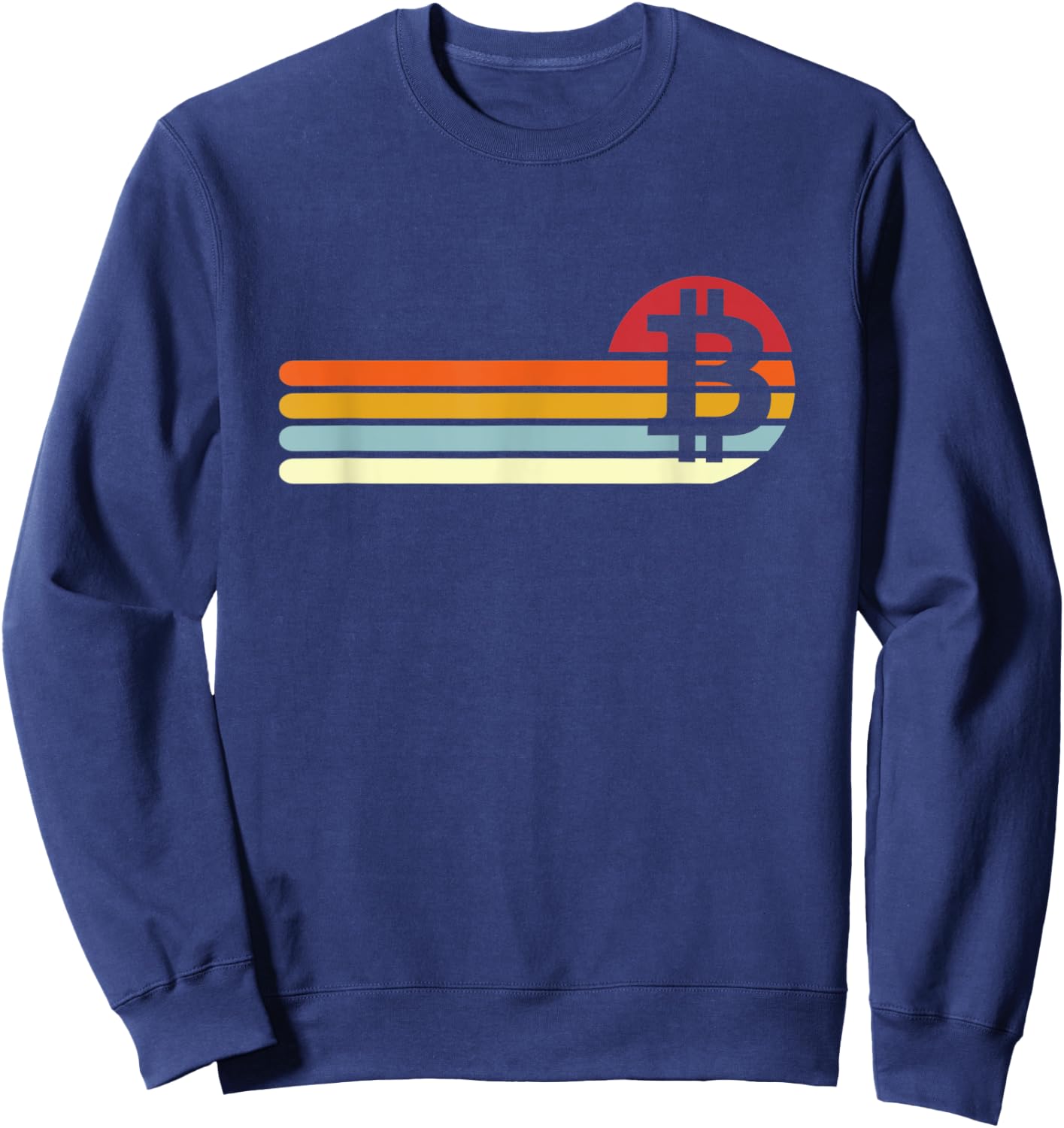 Vintage Retro Bitcoin Sweatshirt - Sweatshirt | Navy