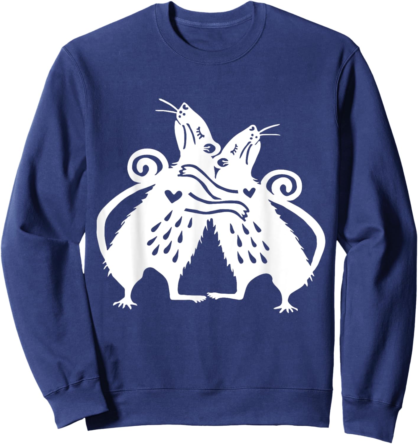 Cute Rats Hugging Rat Funny Mouse Lover Mice Kawaii Goth Sweatshirt - Sweatshirt | Navy