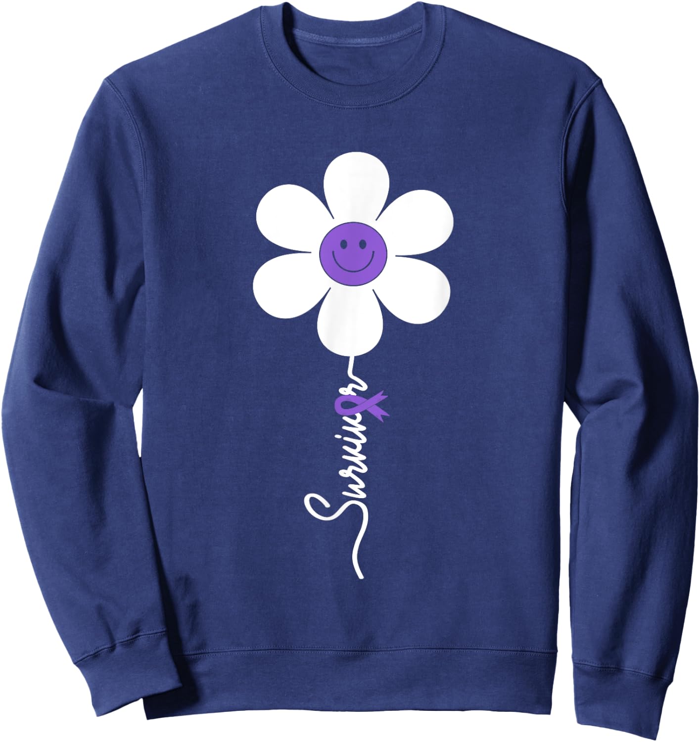 Pancreatic Cancer Survivor Women Pancreatic Cancer Awareness Sweatshirt - Sweatshirt | Navy