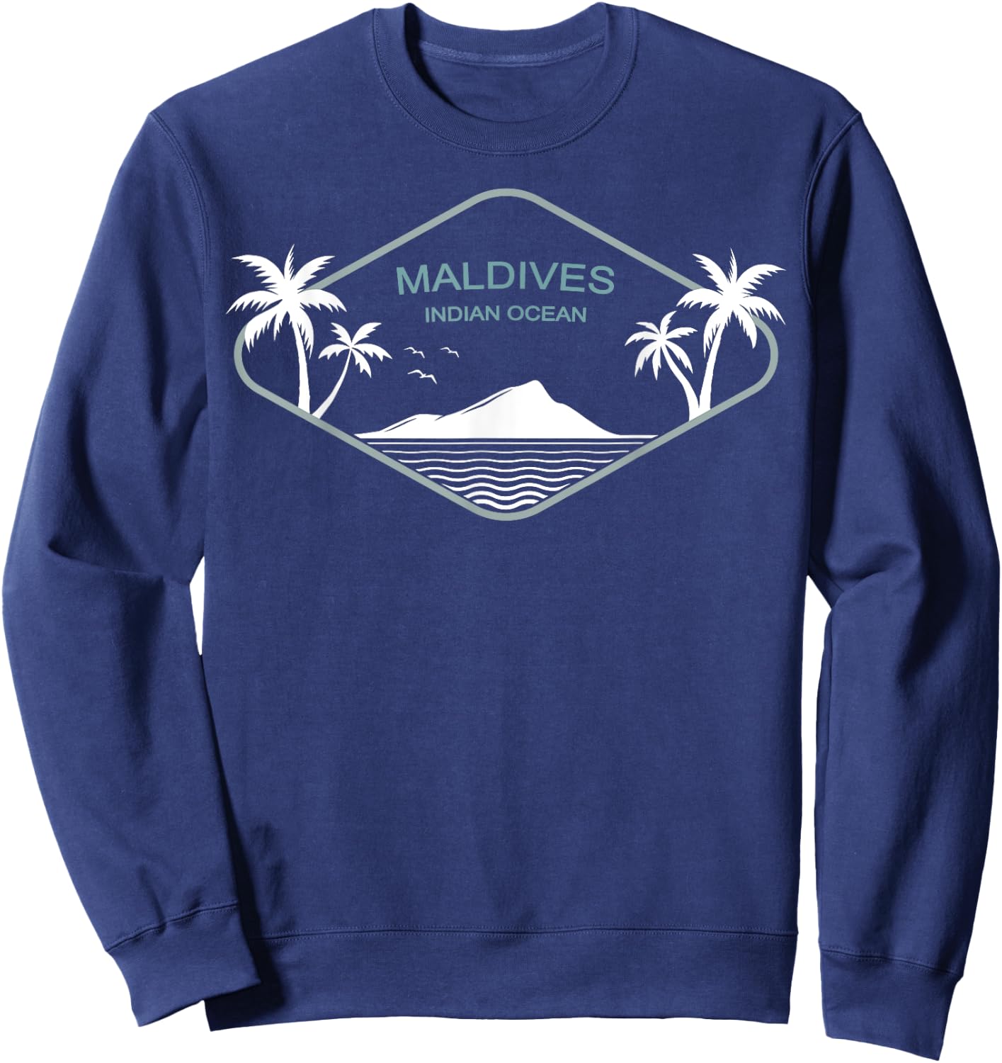 Maldives Indian Ocean Palm Trees Island Birds Gift Souvenir Sweatshirt - Sweatshirt | Navy