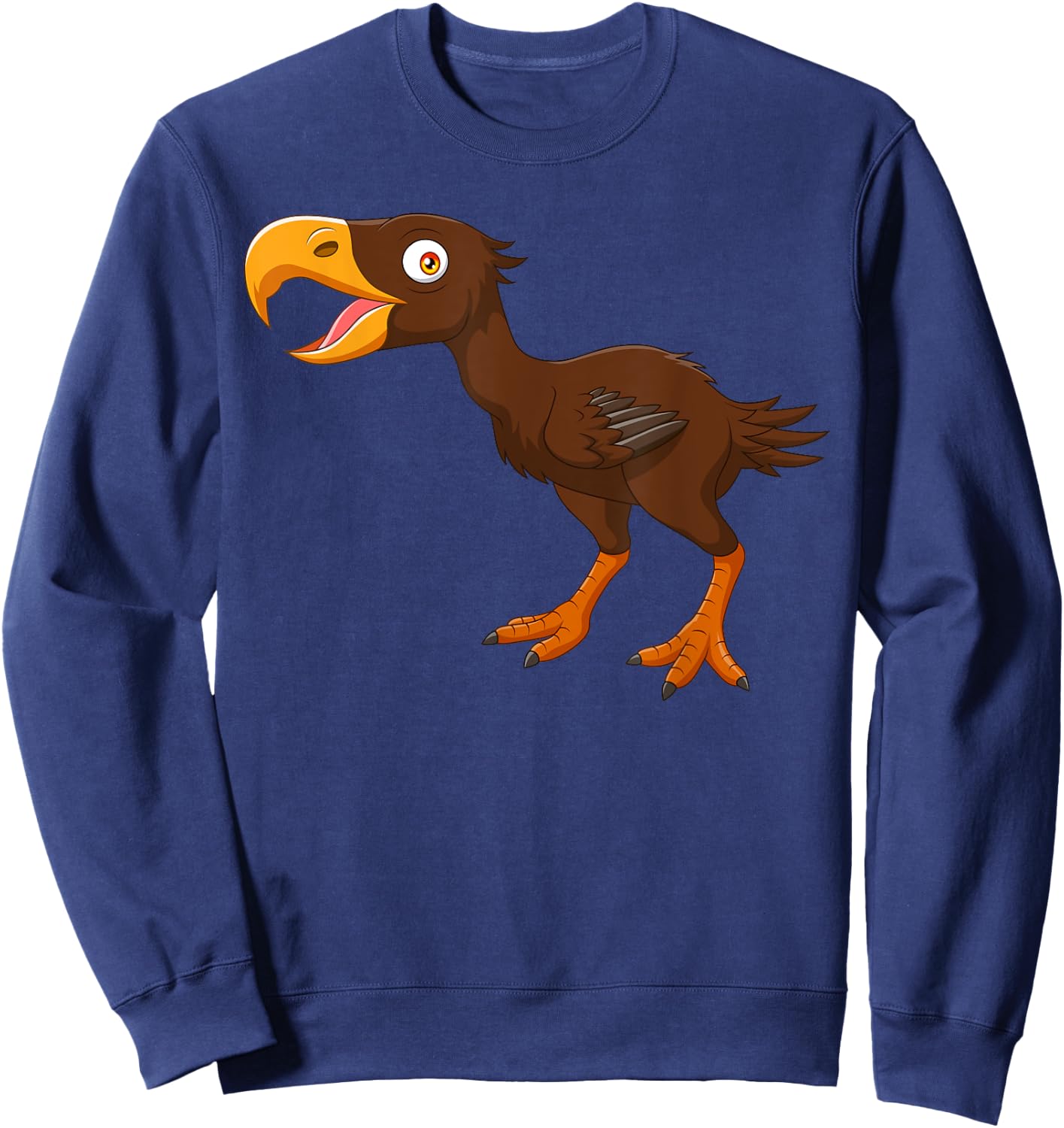 Cute Cartoon Prehistoric Animals Terror Bird For Kids Funny Sweatshirt - Sweatshirt | Navy